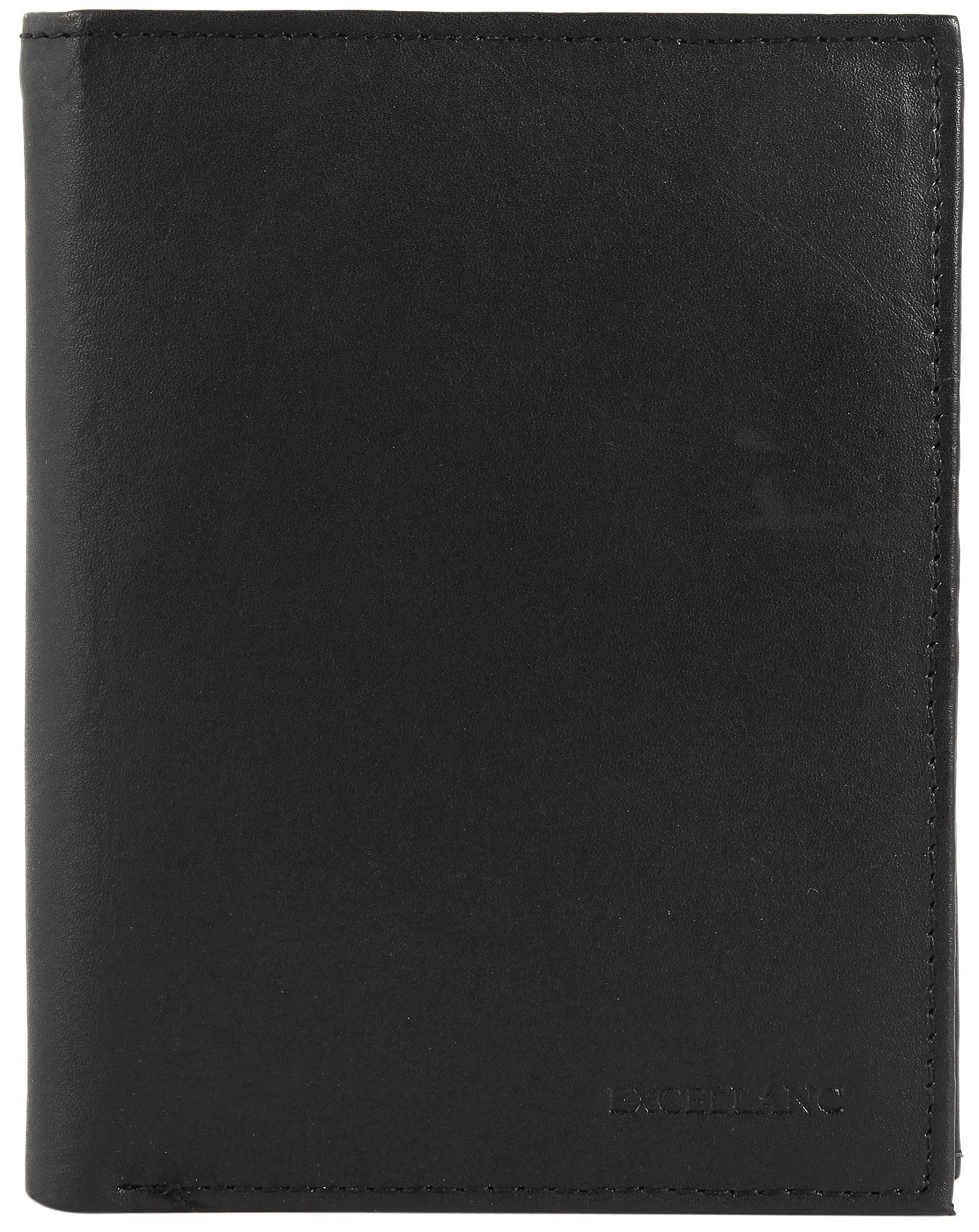 Excellanc Herren Geldbörse aus Echtleder in schwarz. Format 10 x 12 cm.