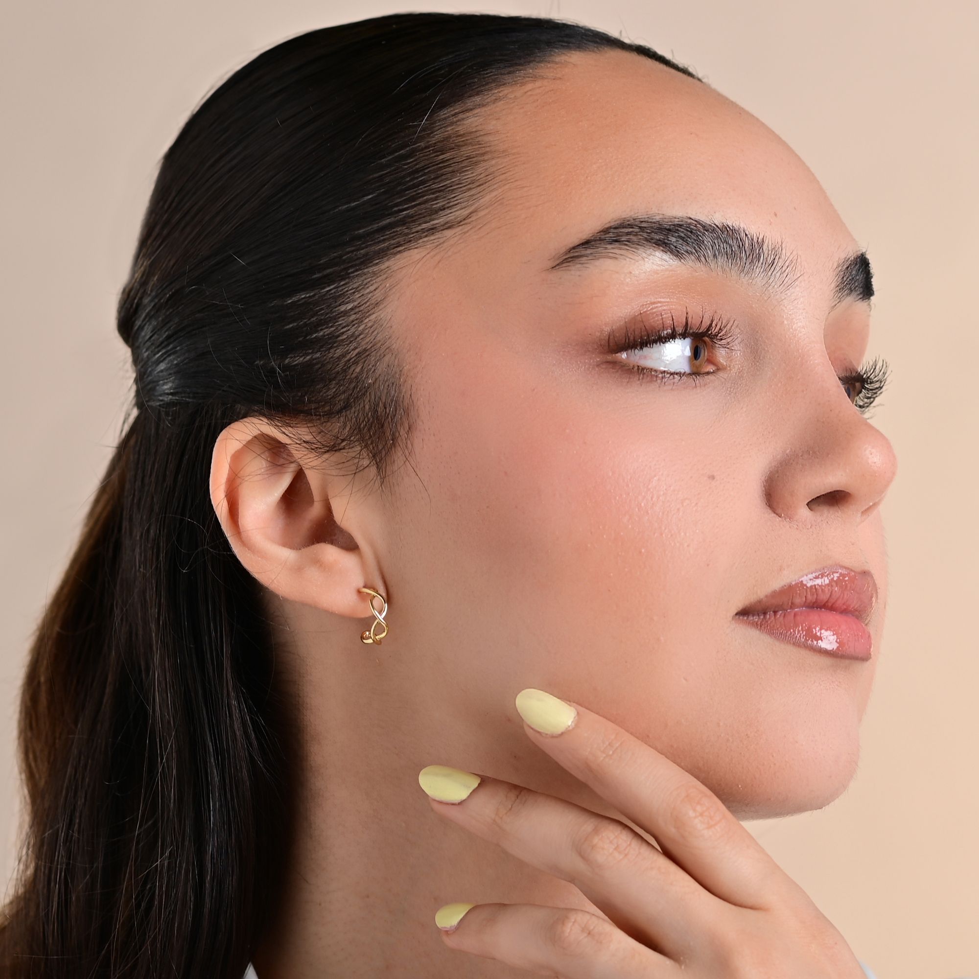 "Giselle" Ohrstecker/ Halbcreole aus 925 Echt Silber, Gold