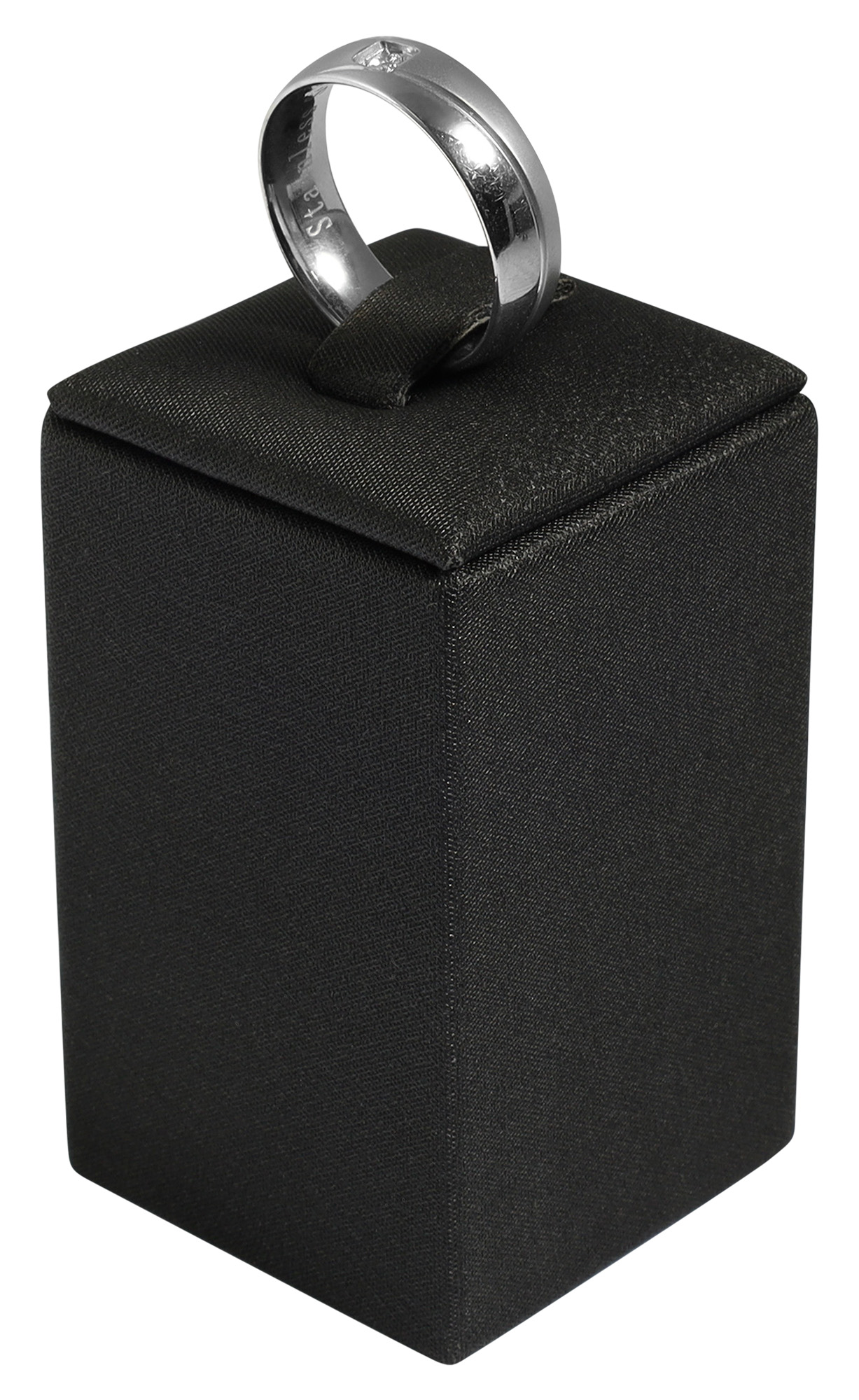 Ringaufsteller (Dekoserie Soft), PU-bezogen, Höhe 6 cm, schwarz