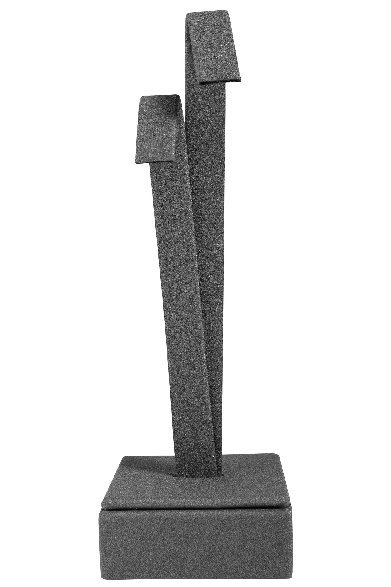 Aufsteller für Ohrringe (Dekoserie Soft), PU-bezogen, grau