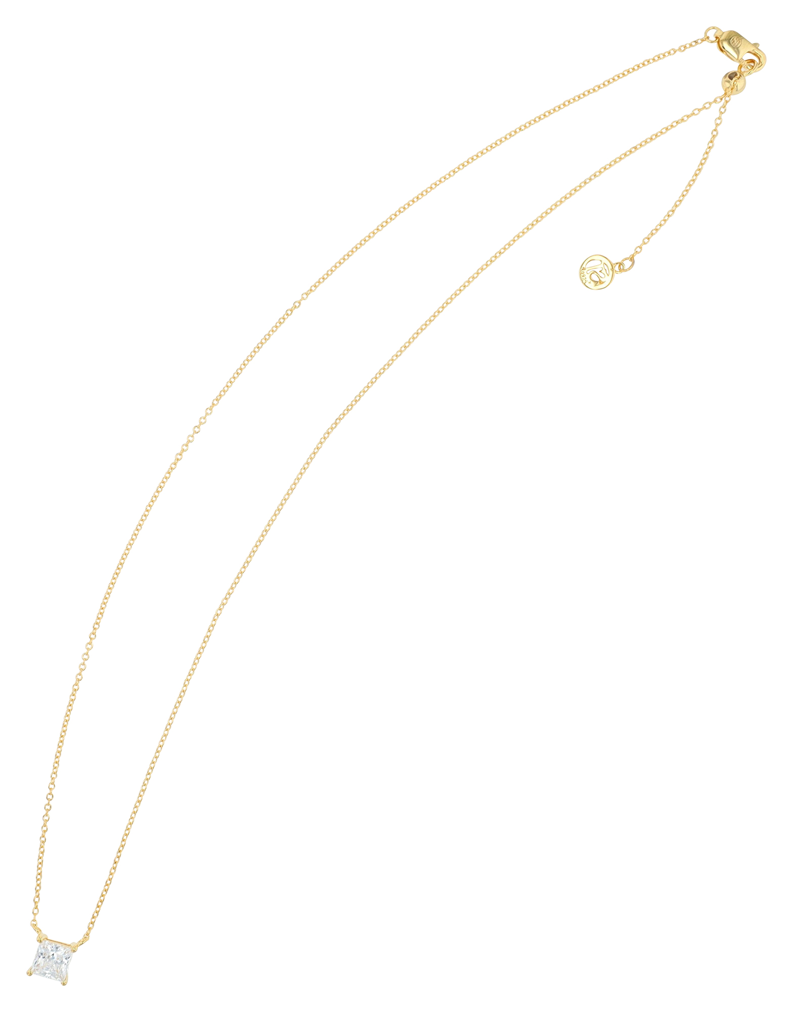 Sif Jakobs Jewellery 925/- Echt Silber Kette mit Zirkonia (weiß) "Ellera Quadrato", vergoldet, 45 cm