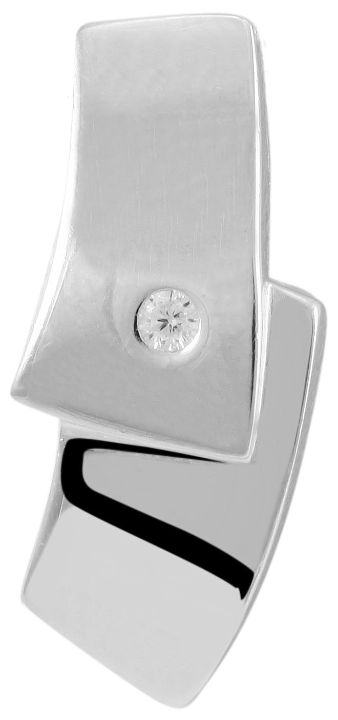 925/- Echt Silber Anhänger "Senga" mit Zirkoniabesatz, ohne Kette, 925/rhodiniert