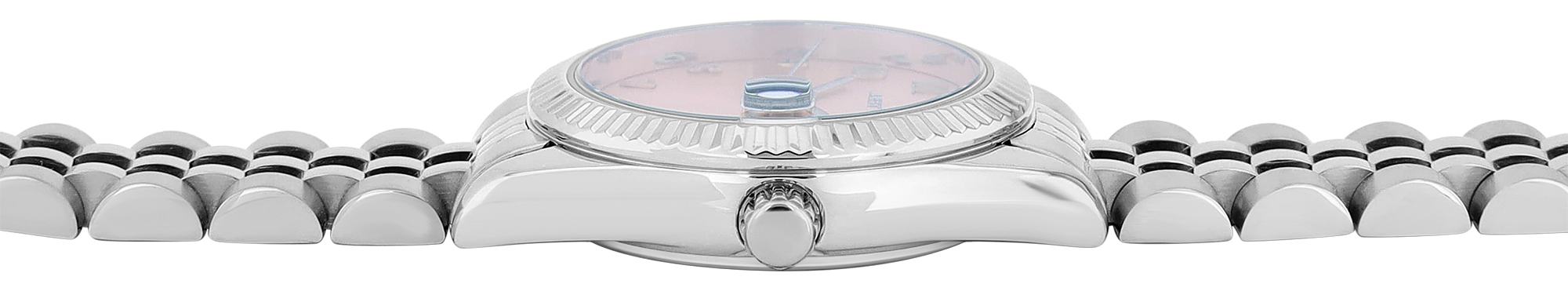 JUST WATCH Damenuhr "Else" mit Edelstahlband Ø 27 mm, silberfarben/hellrosa