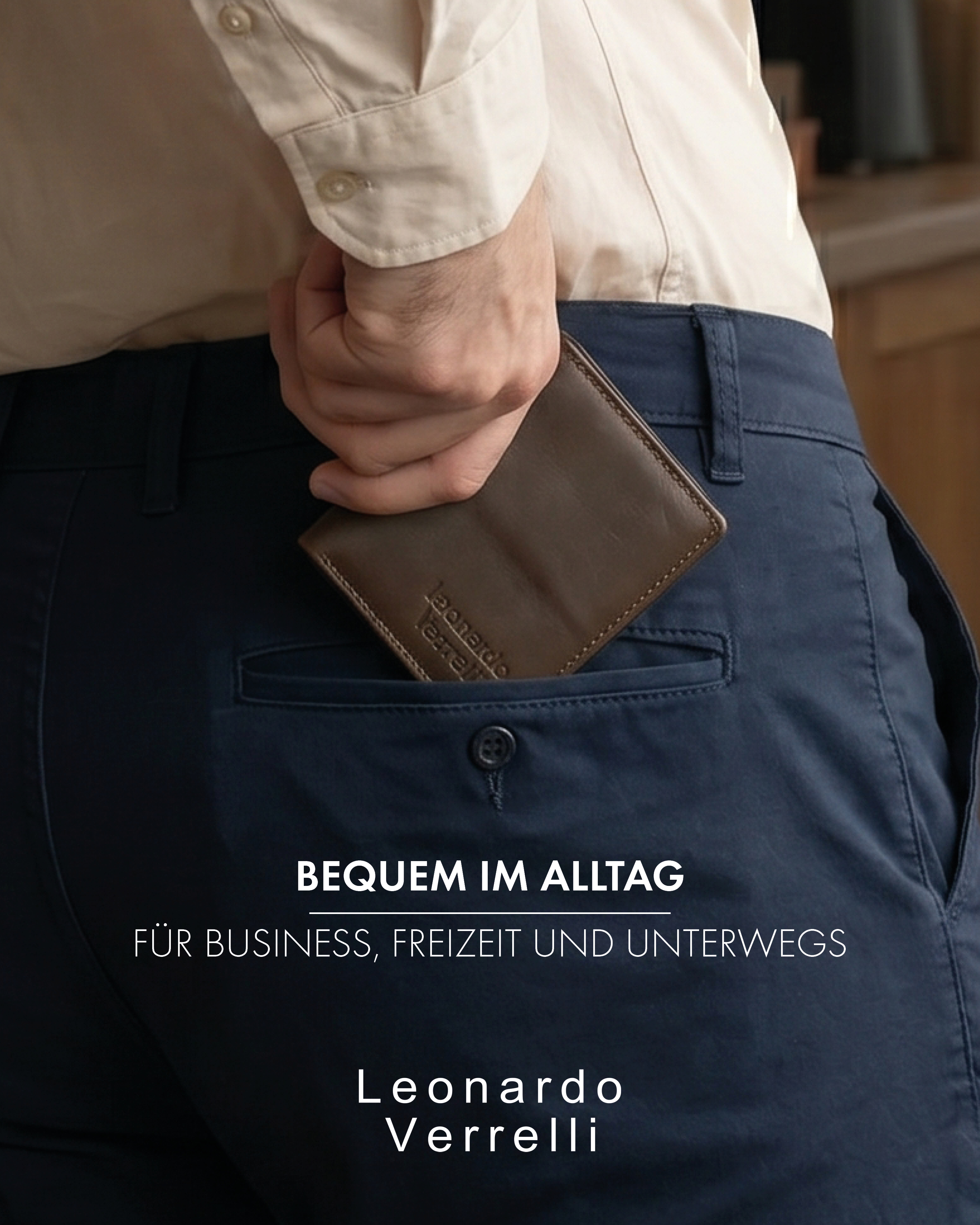 Leonardo Verrelli Echtleder (Nappa) Geldbörse, RFID, Hochformat, dunkelbraun