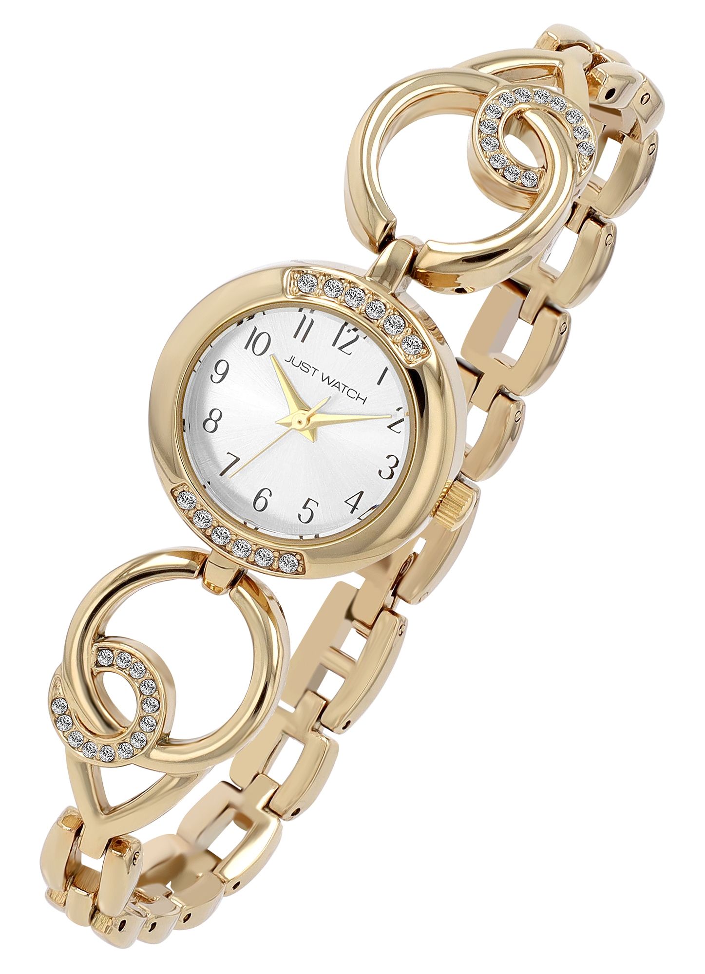 Just Watch Damenuhr "Liana" mit Gliederarmband, Ø 24 mm, goldfarben/ weiß