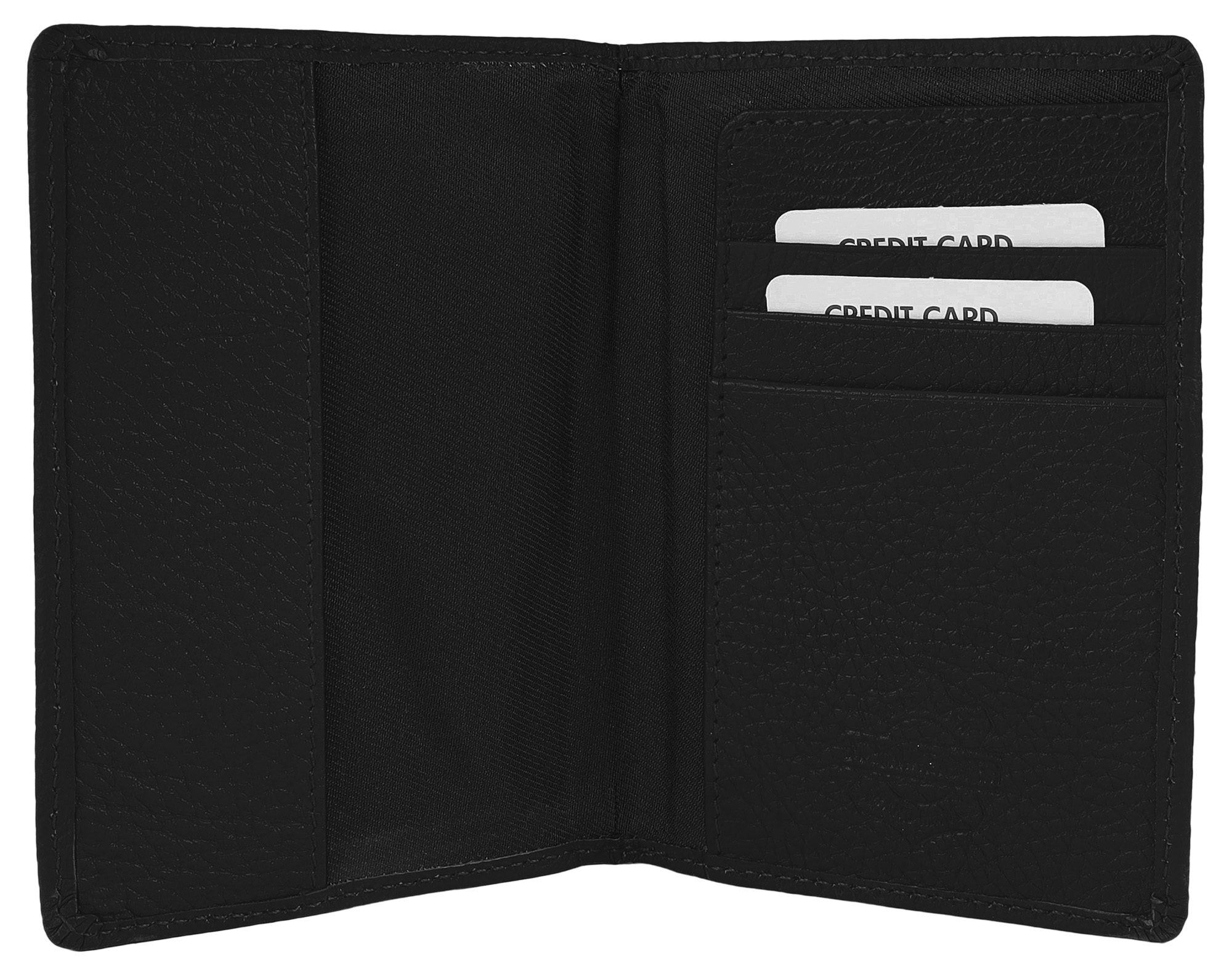 Steinmeister Echtleder, Reisepasshülle, Hochformat, Kreditkartenfächer, schwarz