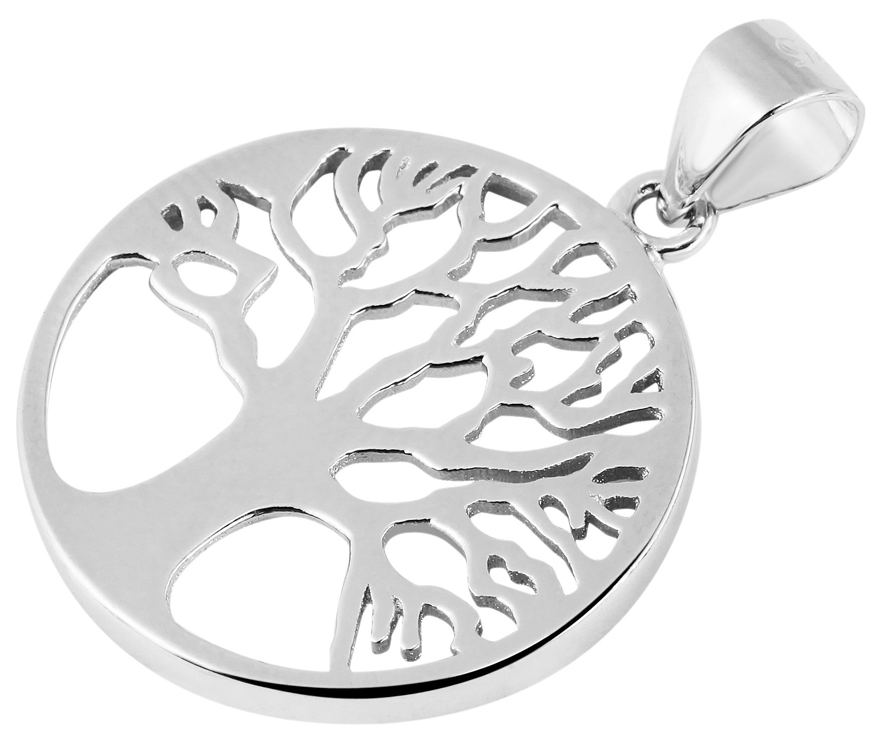 "Andrea" 925/- Echt Silber Anhänger (ohne Kette), Lebensbaum, rhodiniert
