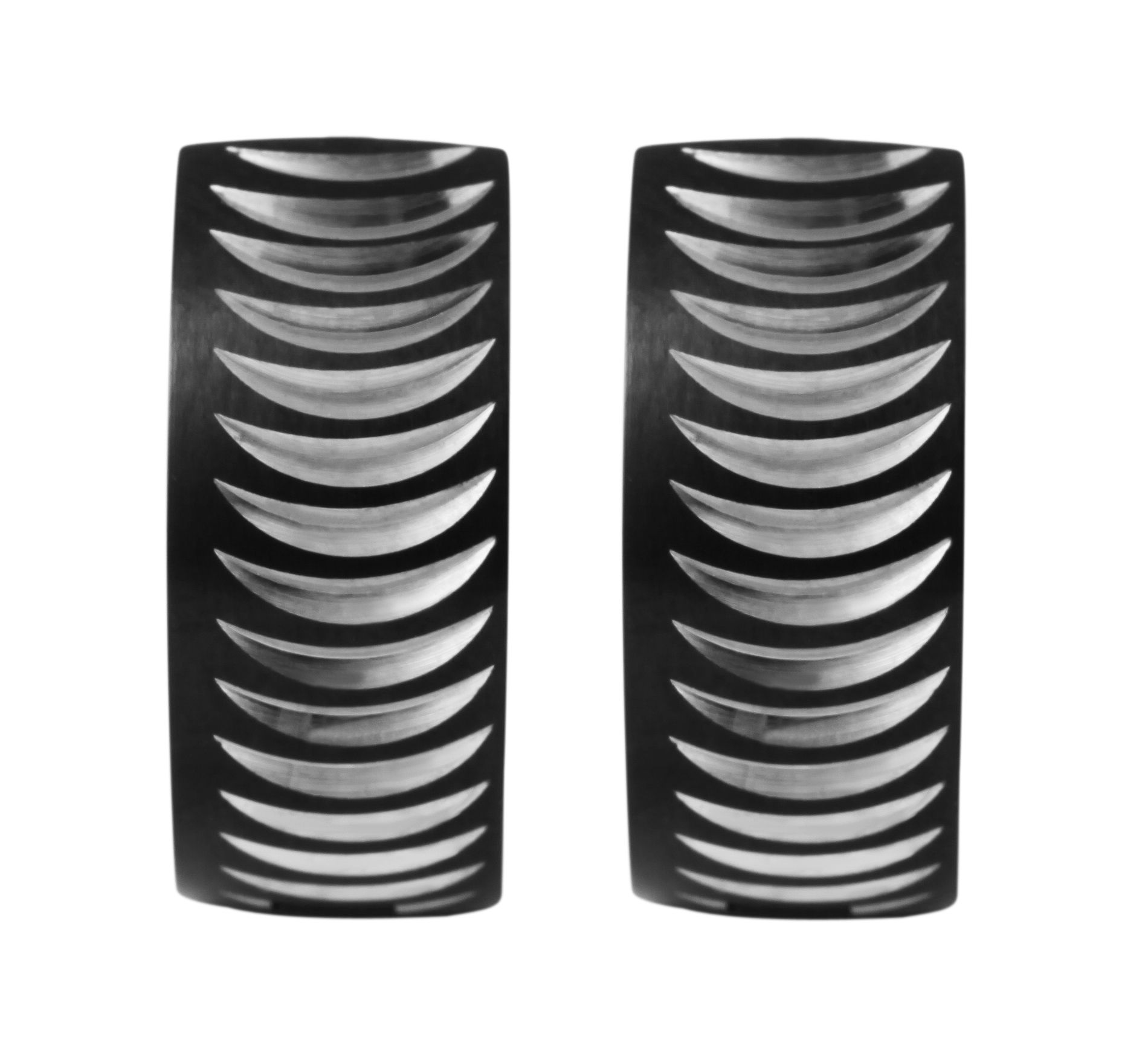"Bo" Edelstahl Klapp-Creolen Ø 12 mm/ 7mm, schwarz