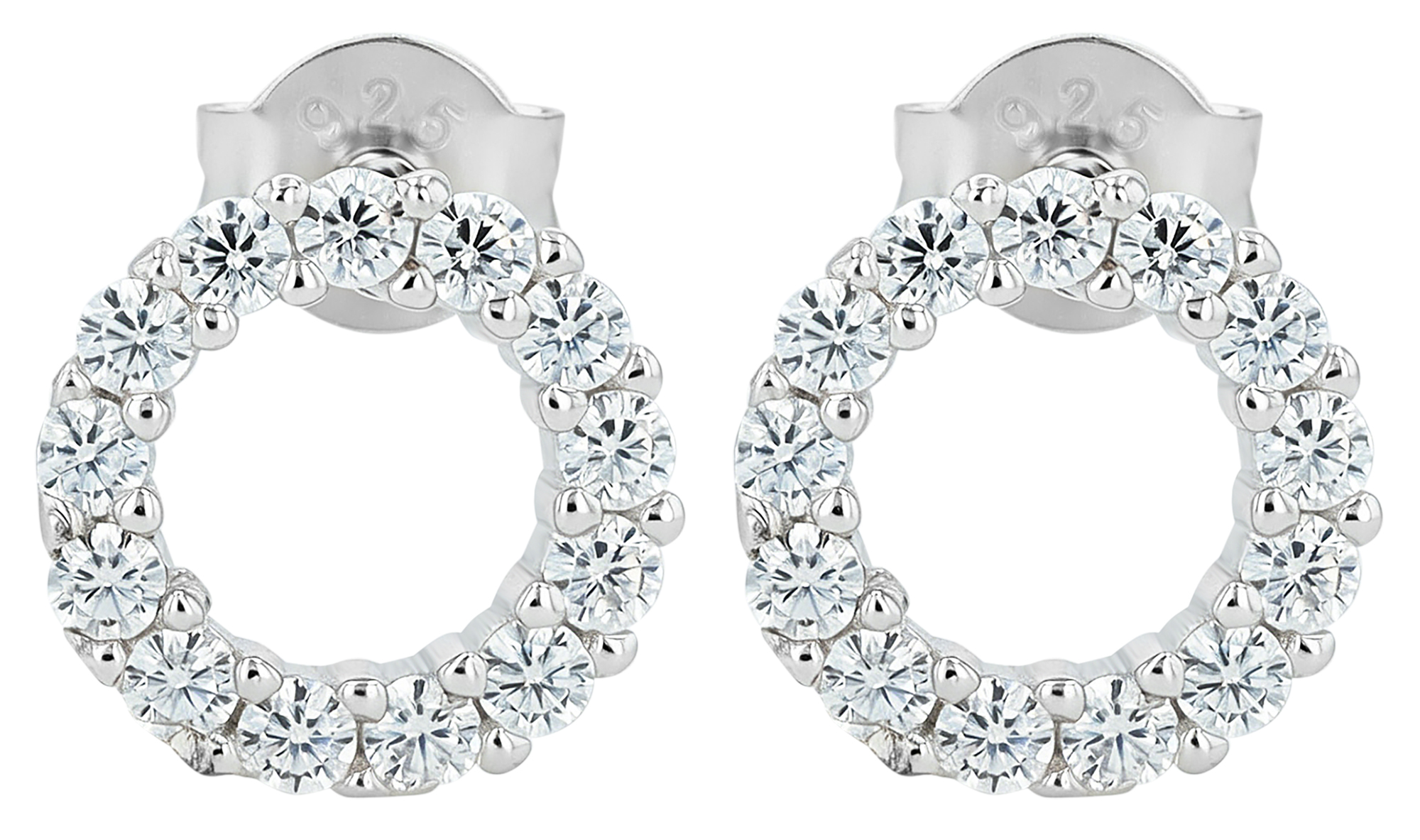 Sif Jakobs Jewellery 925/- Echt Silber Ohrstecker "Biella Uno Piccolo" Ø 10 mm, Zirkonia, rhod.