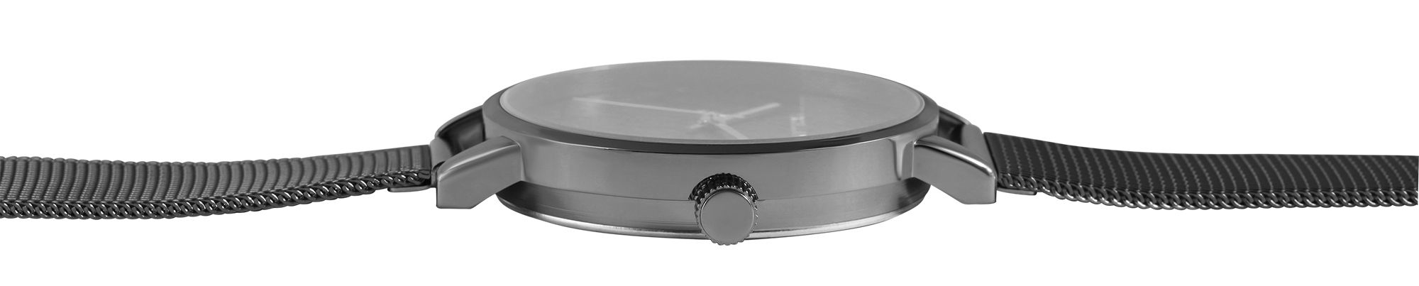 Excellanc Damenuhr mit Edelstahl Meshband in schwarz