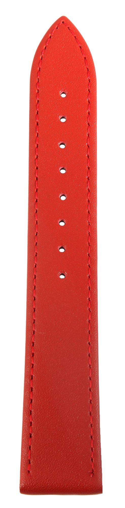 Echtleder-Uhrenarmband, rot/ silberfarben, 20 mm