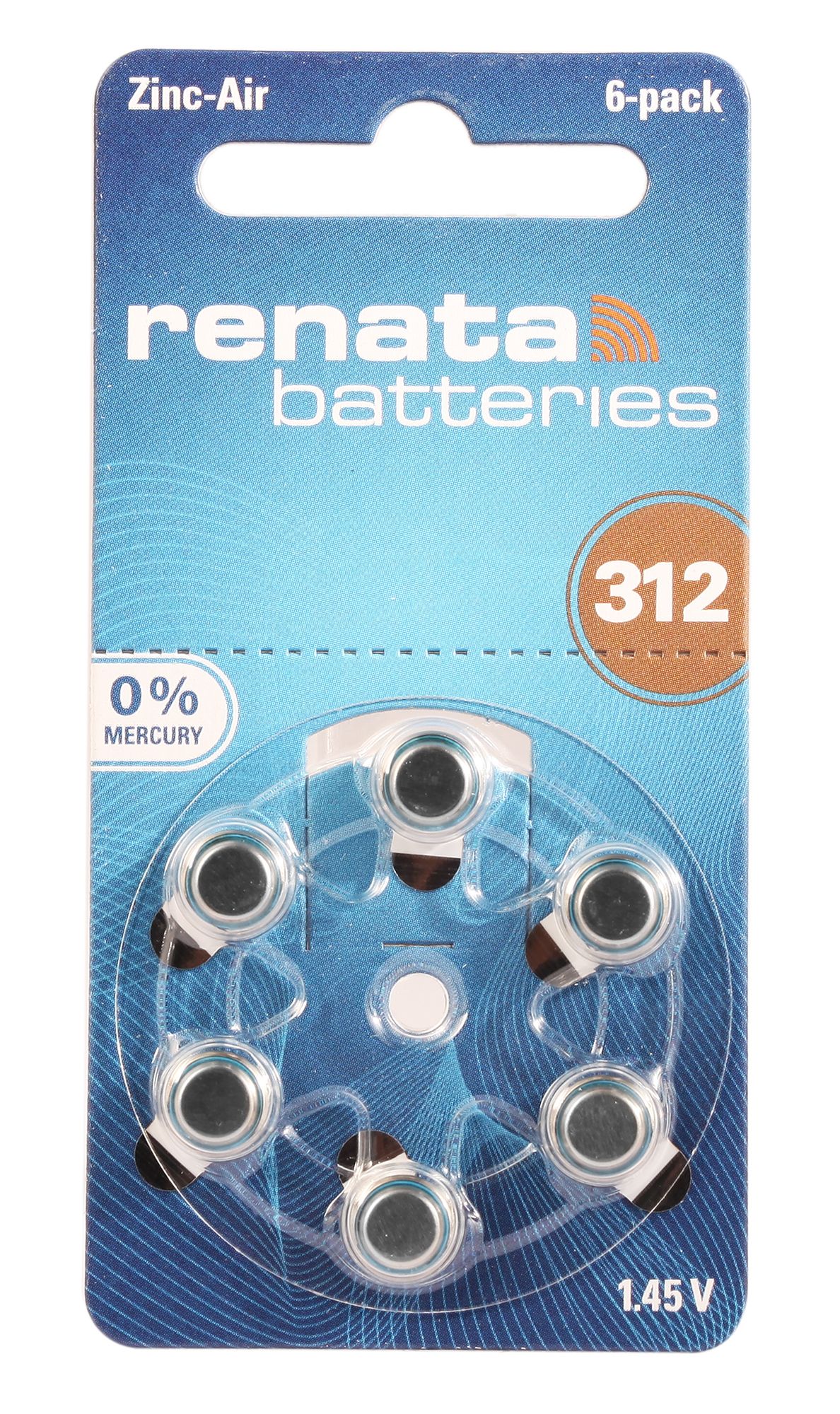 Renata Hörgeräte Batterien, 0% Quecksilber, VE 6, H312