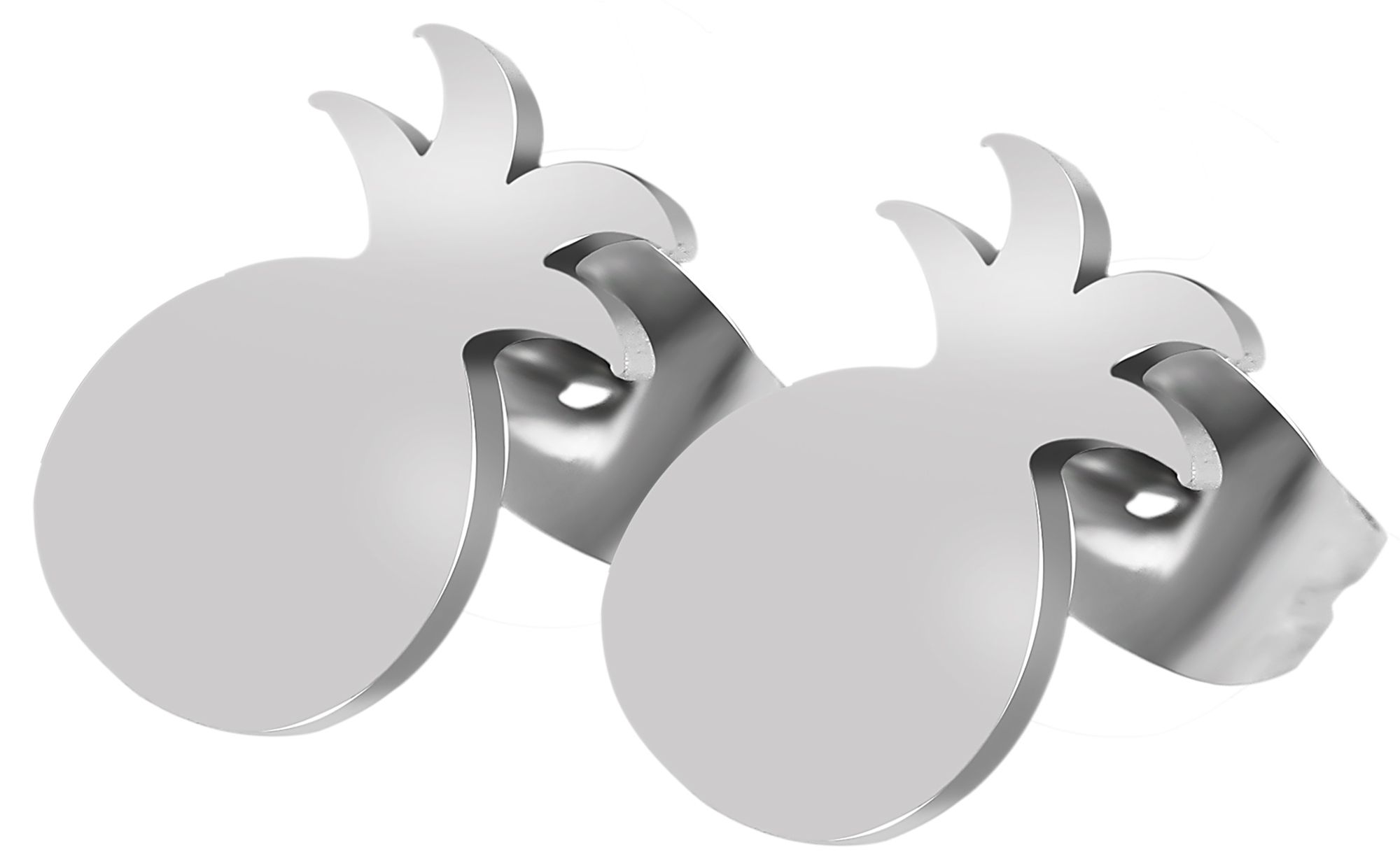 Akzent Edelstahl Ohrstecker mit Ananas Motiv, silberfarbig