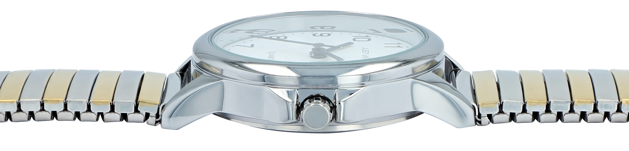 JUST WATCH "Angelique" Damenuhr Ø 29 mm Edelstahlzugband, bicolor/ weiß