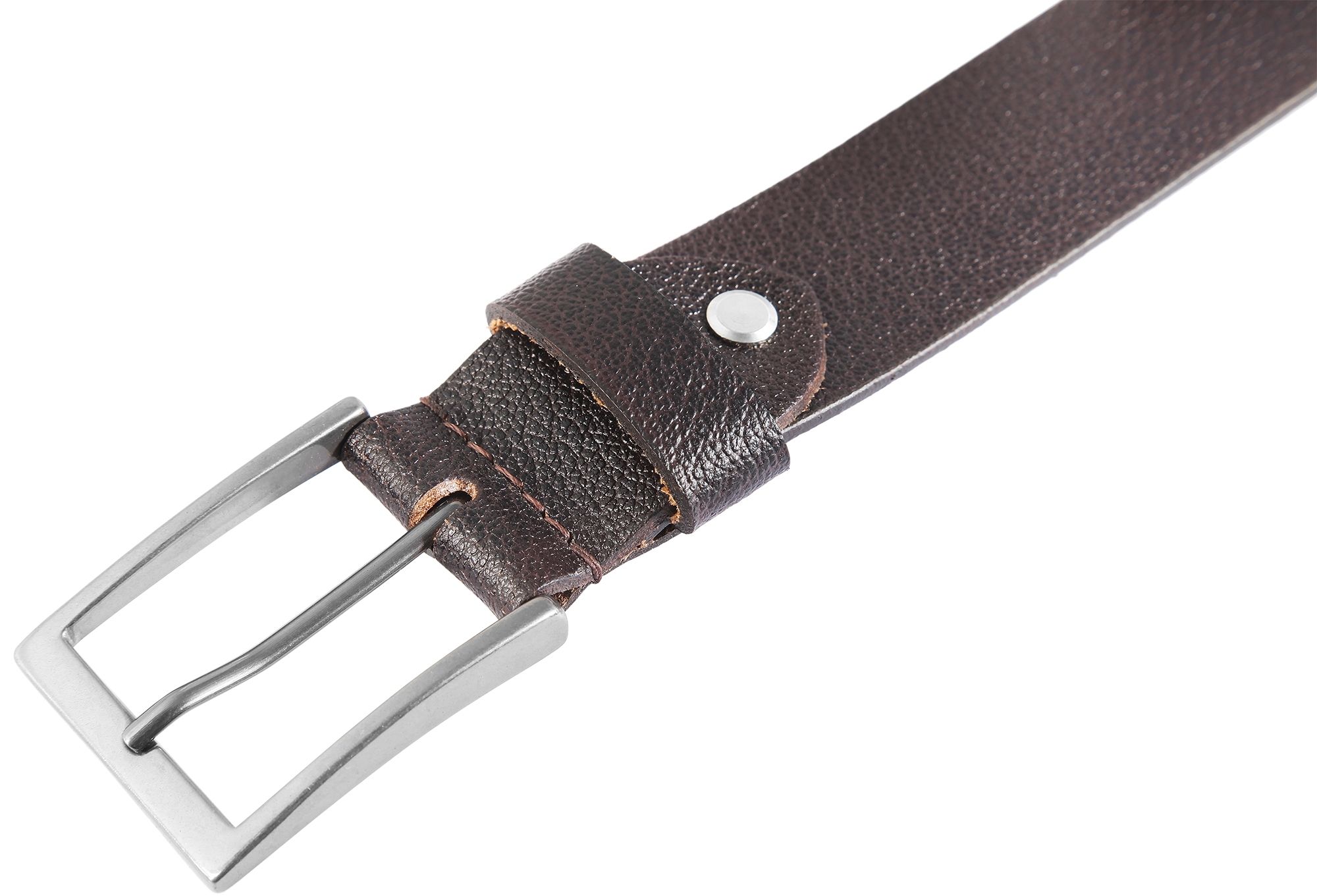 Leonardo Verrelli Echtleder Gürtel, dunkelbraun, kürzbar, 90 cm - 140 cm