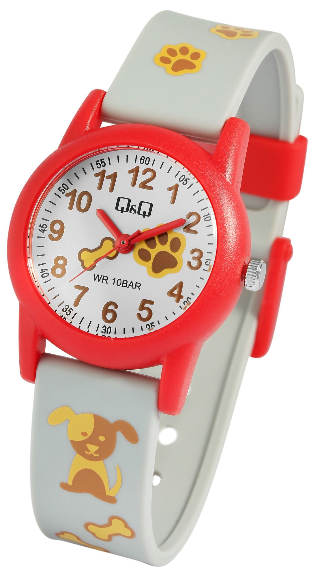 Q&Q Kinderuhr mit Silikonarmband, "Hund/ Hundepfote", 10 Bar