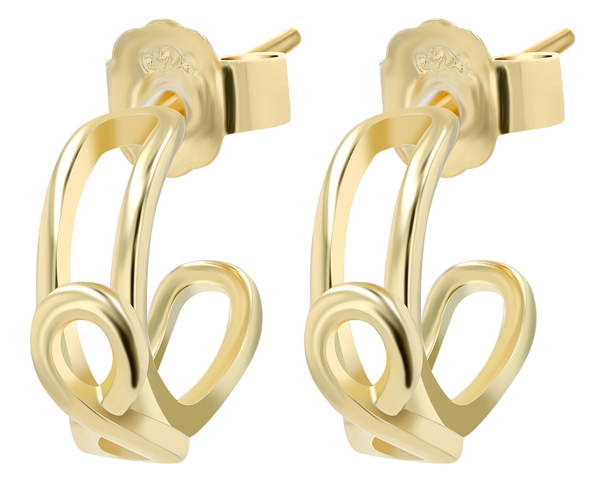 "Ina" - Infinity, Echt Silber Halbcreole/ Ohrstecker/ Creole, goldfarben