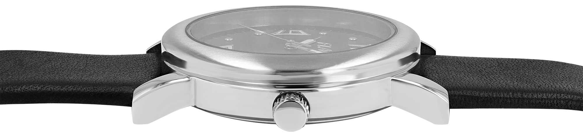 Flair Herrenuhr mit Echtlederarmband, schwarz/ silberfarben