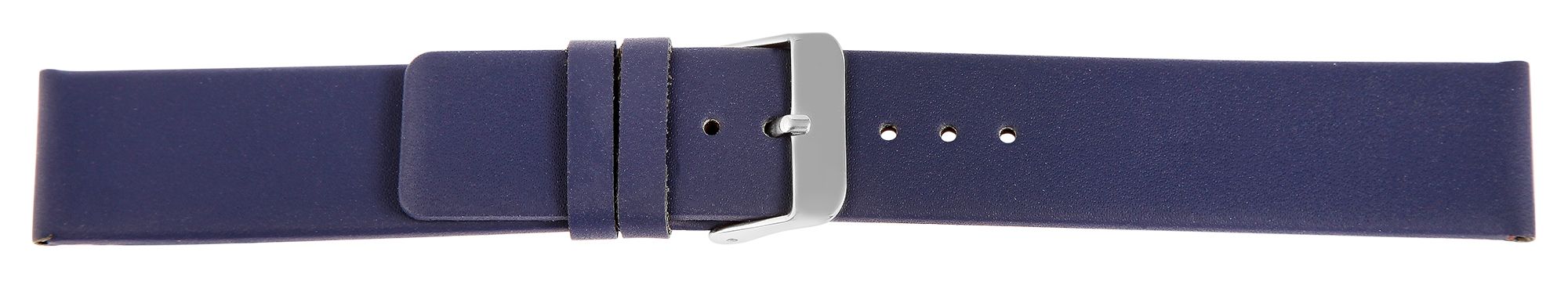 Echtleder Uhrenarmband, nahtlos, dunkelblau, 20 mm