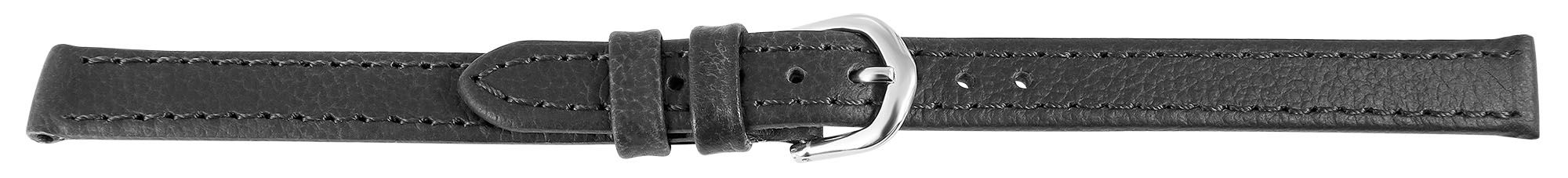 Echtleder-Uhrenarmband "super-soft", dunkelgrau, Naht, 10 mm