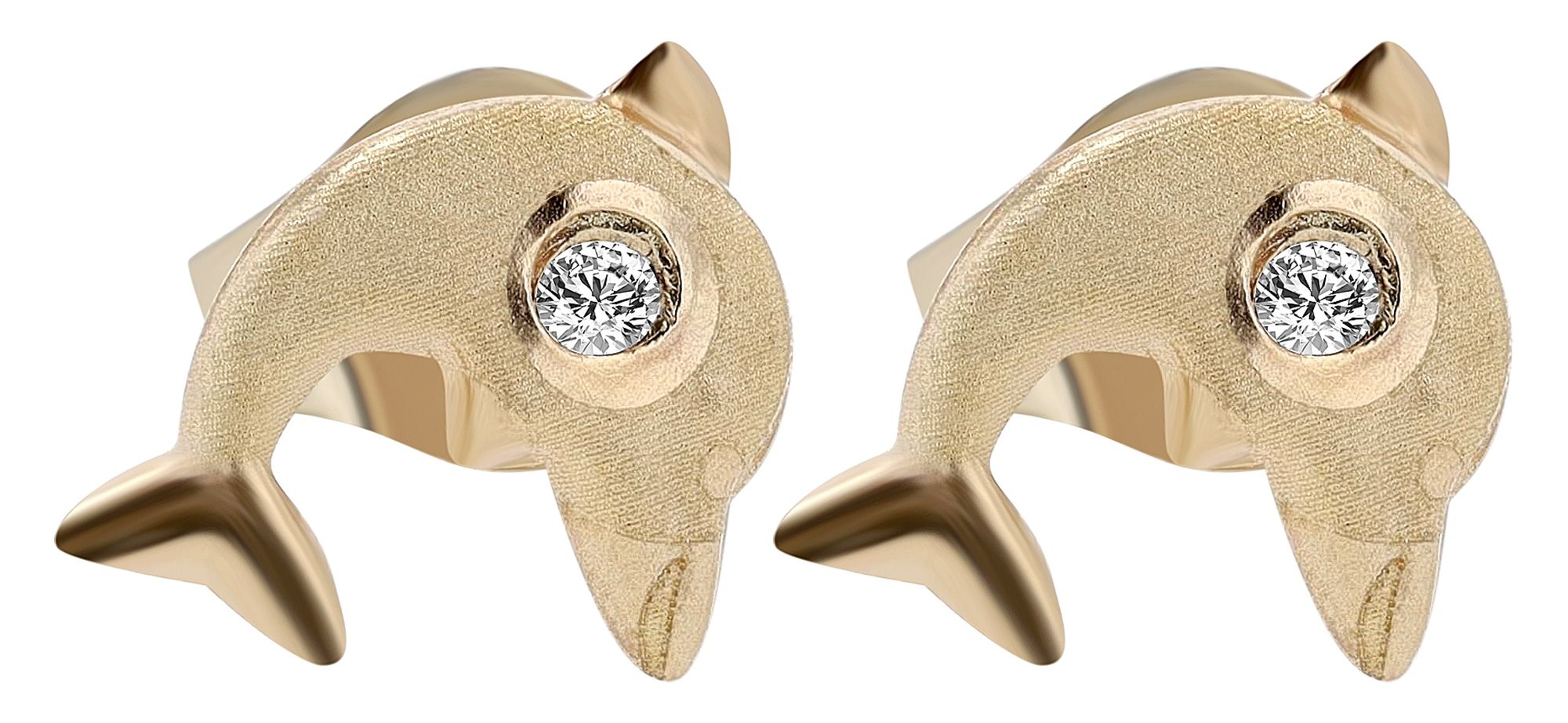 333/- Gold "Scipp" Delfin Ohstecker, Gelbgold, 8 Karat, Kinder
