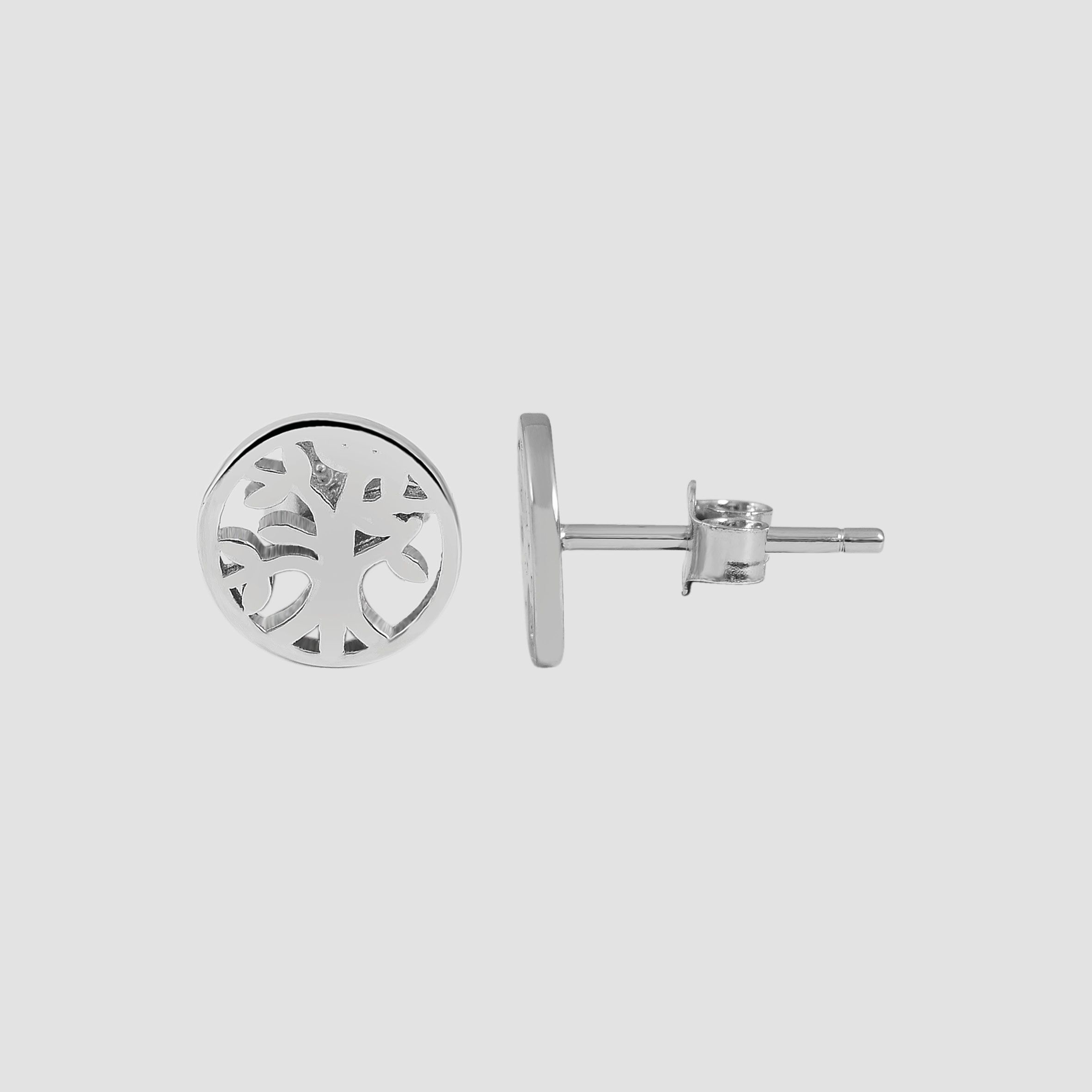 925/- Echt Silber Ohrstecker "Bea" Lebensbaum, 925/rhodiniert