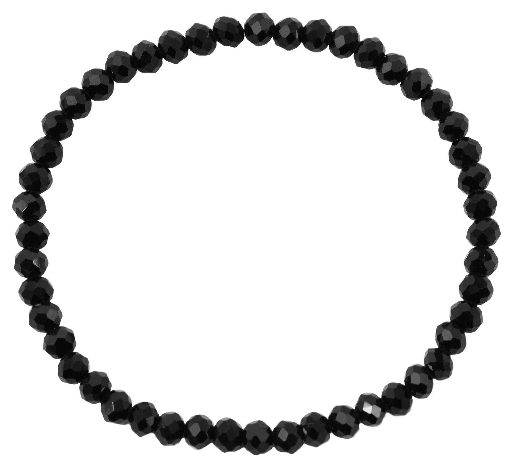 Akzent Kugelarmband mit Infinityelement aus Edelstahl, elastisch, schwarz/silberfarben