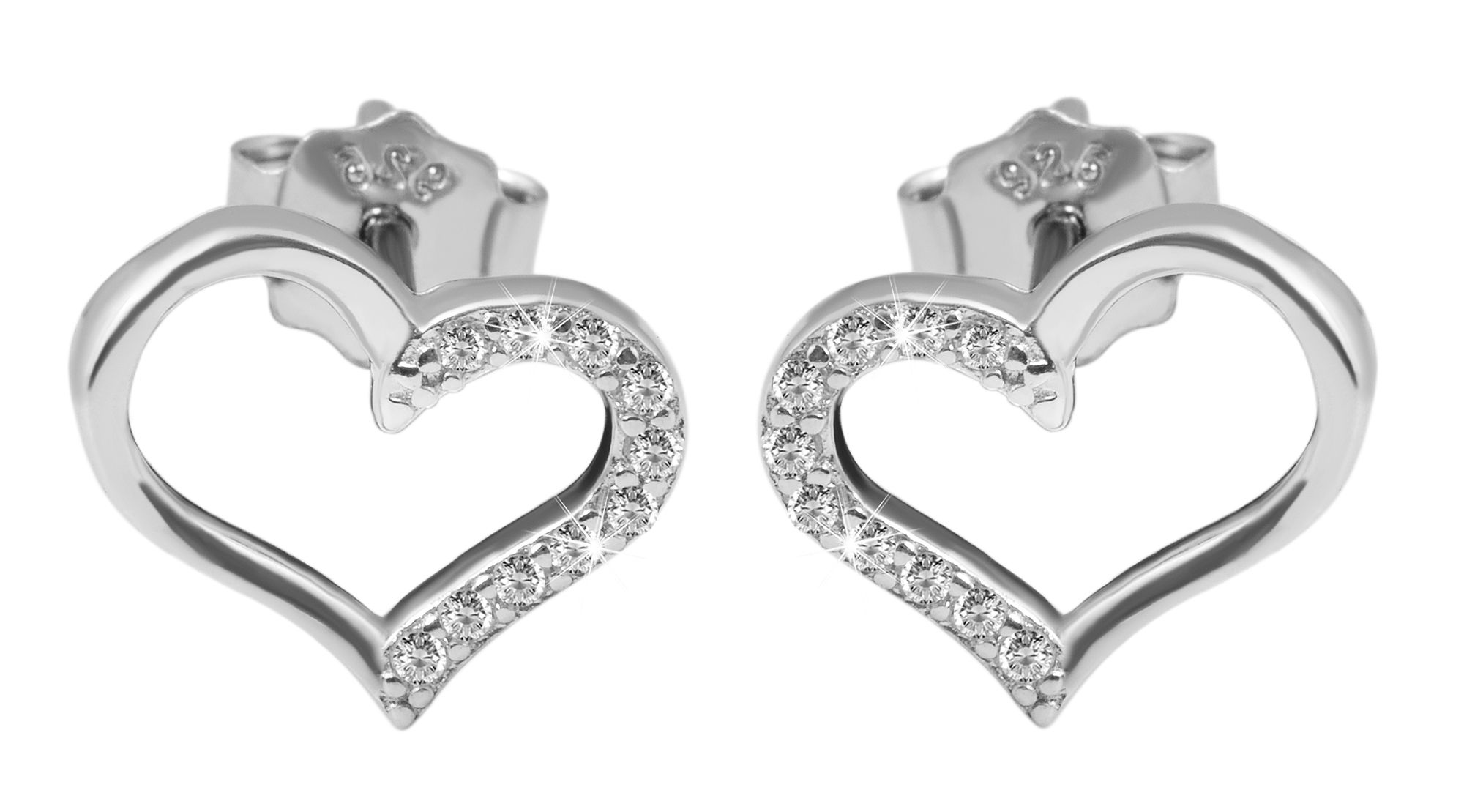925/- Echt Silber Schmuckset "Kimey" mit Ohrringen und Anhänger, 925/rhodiniert