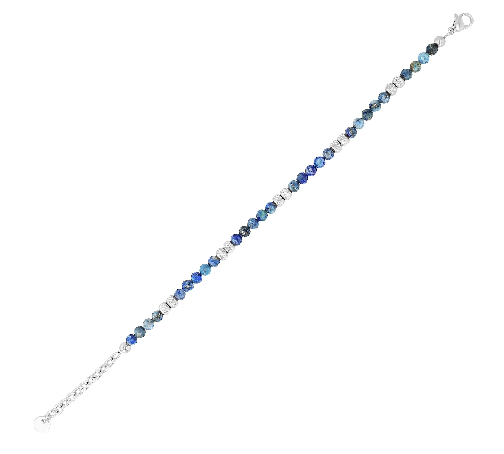 "Willow" Armband 17 + 3 cm, Edelstahl & Natursteinen (Lapislazuli)