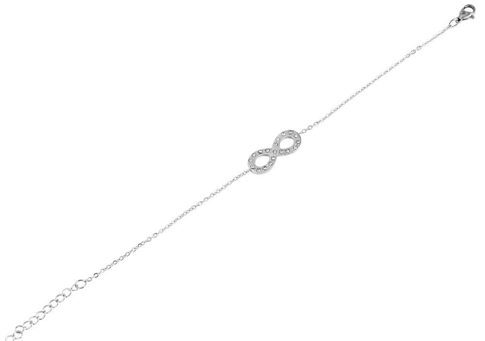 Akzent Armband aus Edelstahl, Infinity, silberfarben