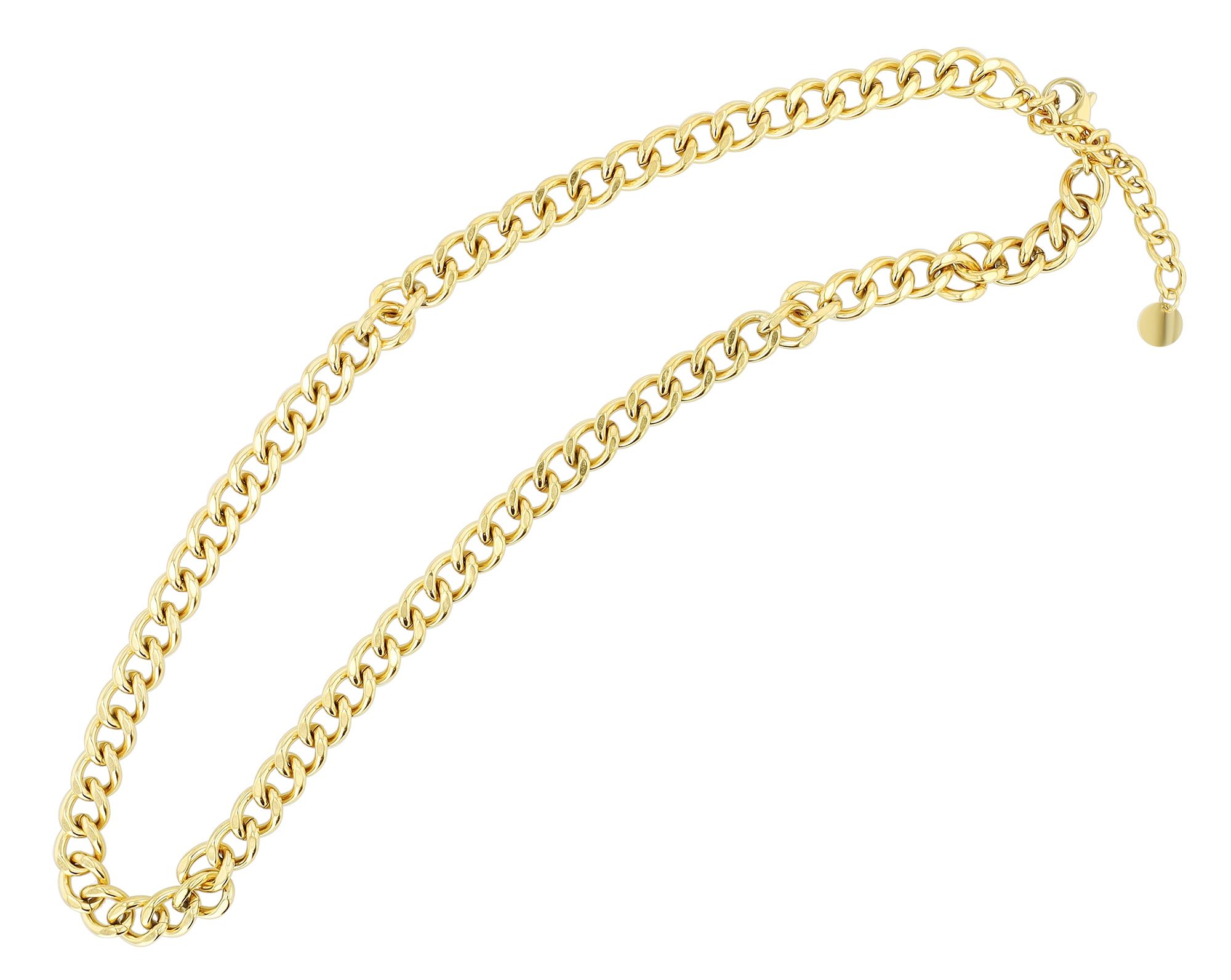 Akzent Layering-Kette aus Edelstahl, zweiteilig, ionenplattiert, goldfarben