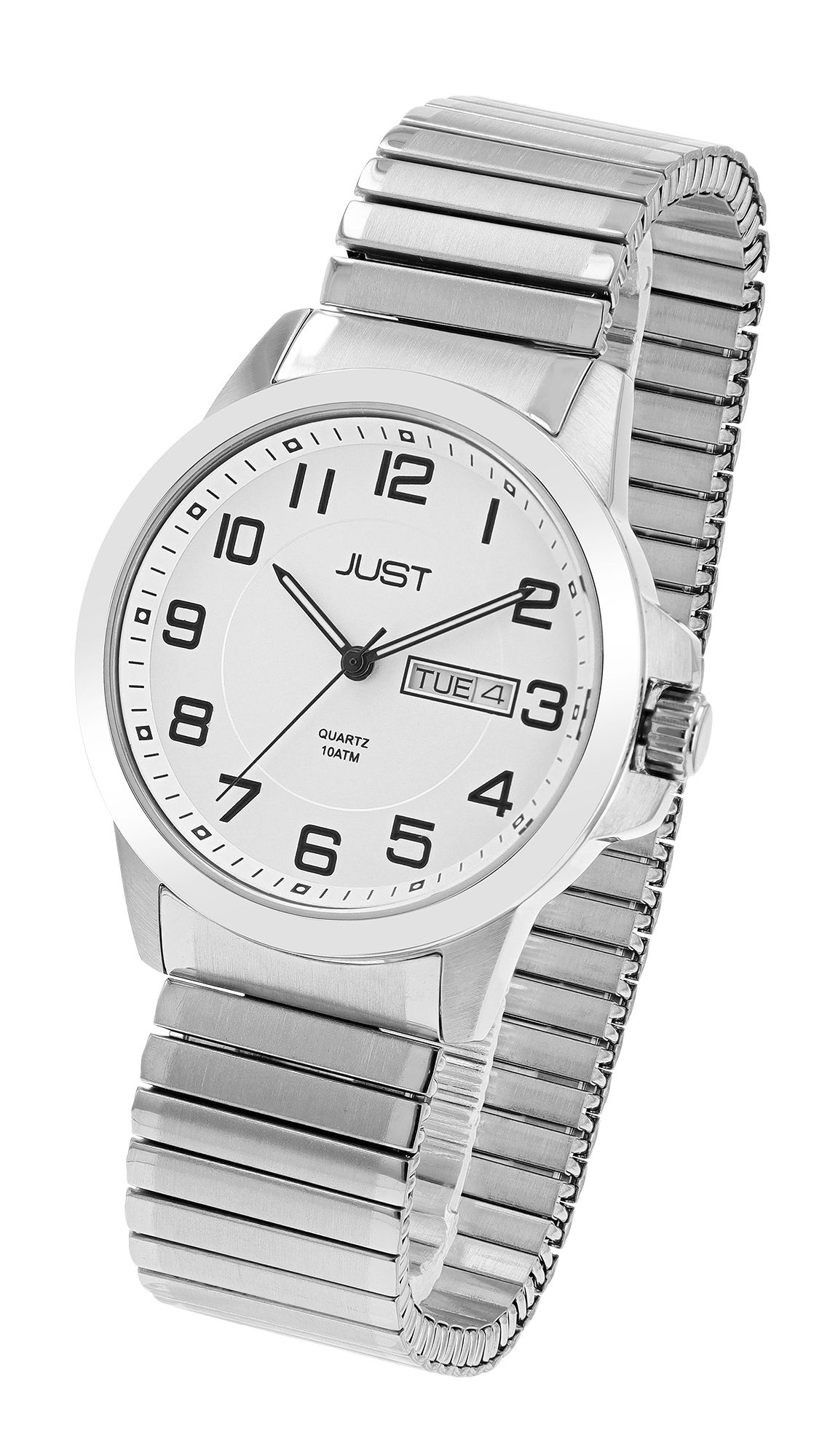 Just Herrenuhr "Lien" mit Edelstahl Zugarmband, Ø 39 mm, silberfarben