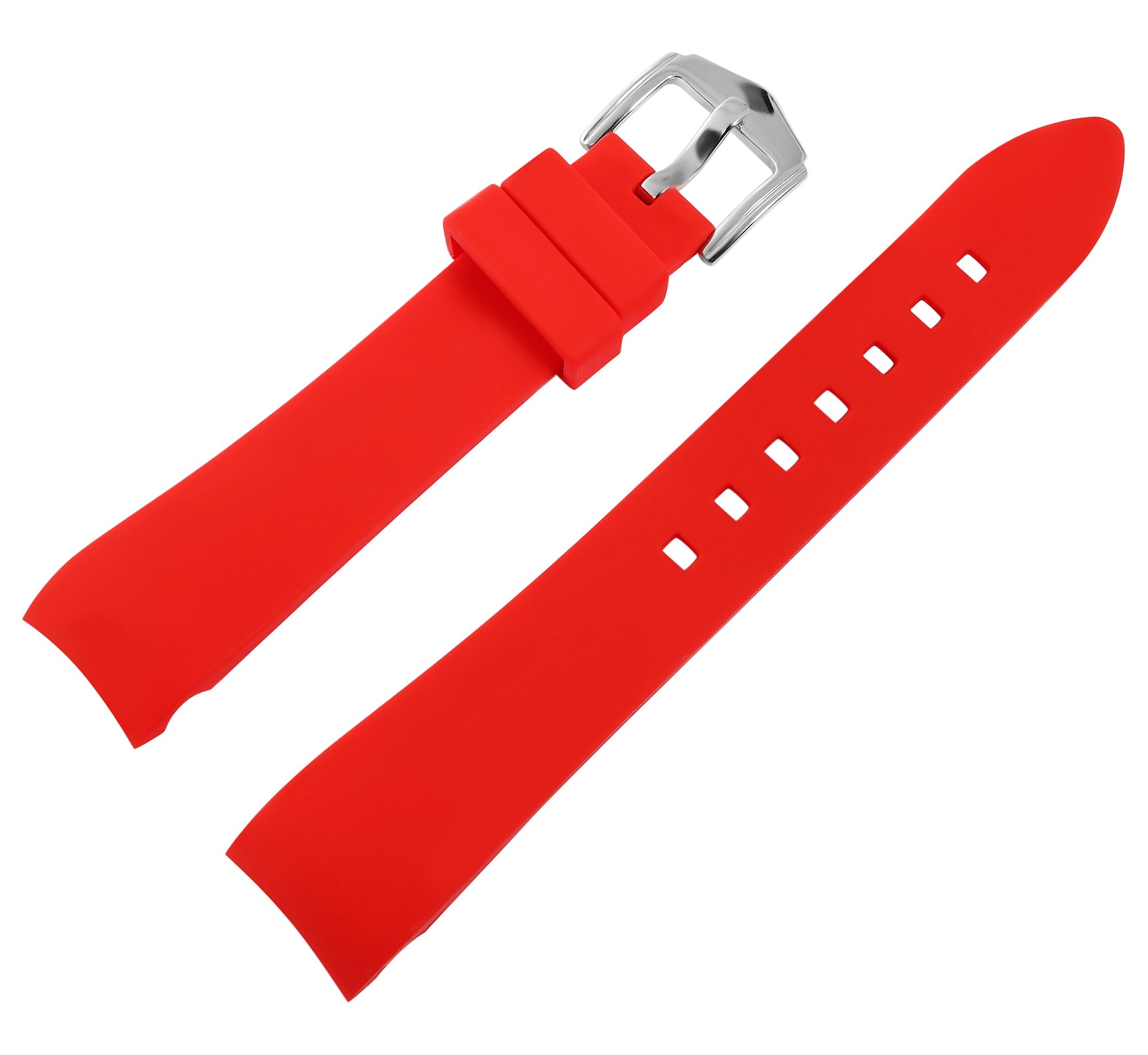 Silikon Uhrenarmband, Dornschließe, rot, 18 mm