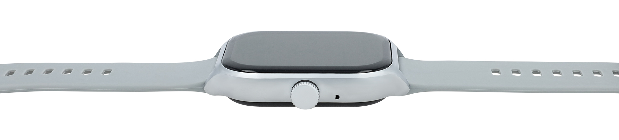 TimeTech Smartwatch mit Silikonband. 1,78-Zoll Display, grau/ silberfarben