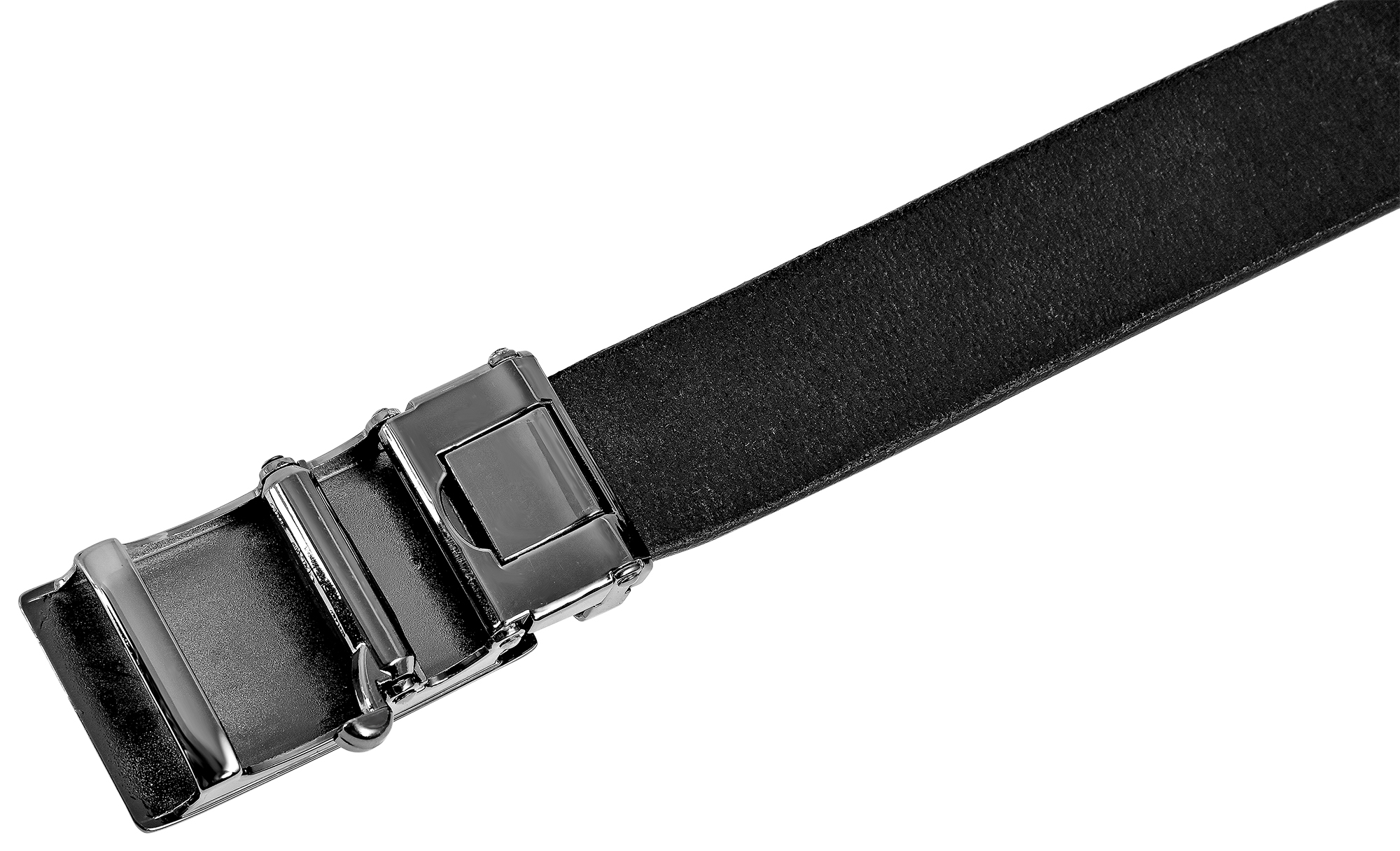 Leonardo Verrelli Echtleder Automatik-Gürtel, max. 120 cm/ 35 mm, schwarz -kürzbar
