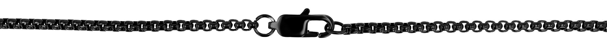 "Naturella", Edelstahl Kette mit Naturstein-Anhänger, 61 cm, schwarz/ schwarzer Achat