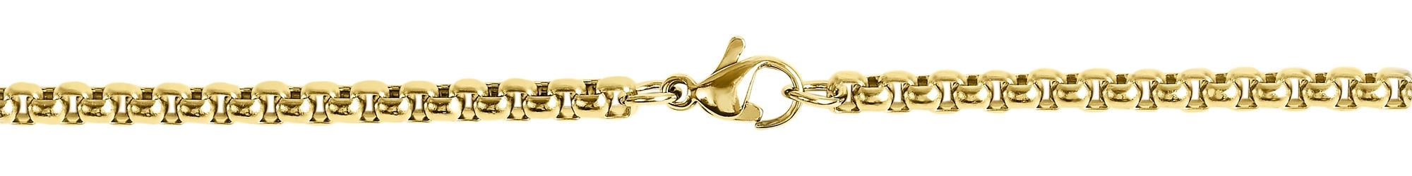 "Kless" Edelstahl Kette (61cm/ 3,5 mm) mit Anhänger - Kreuz, goldfarbig