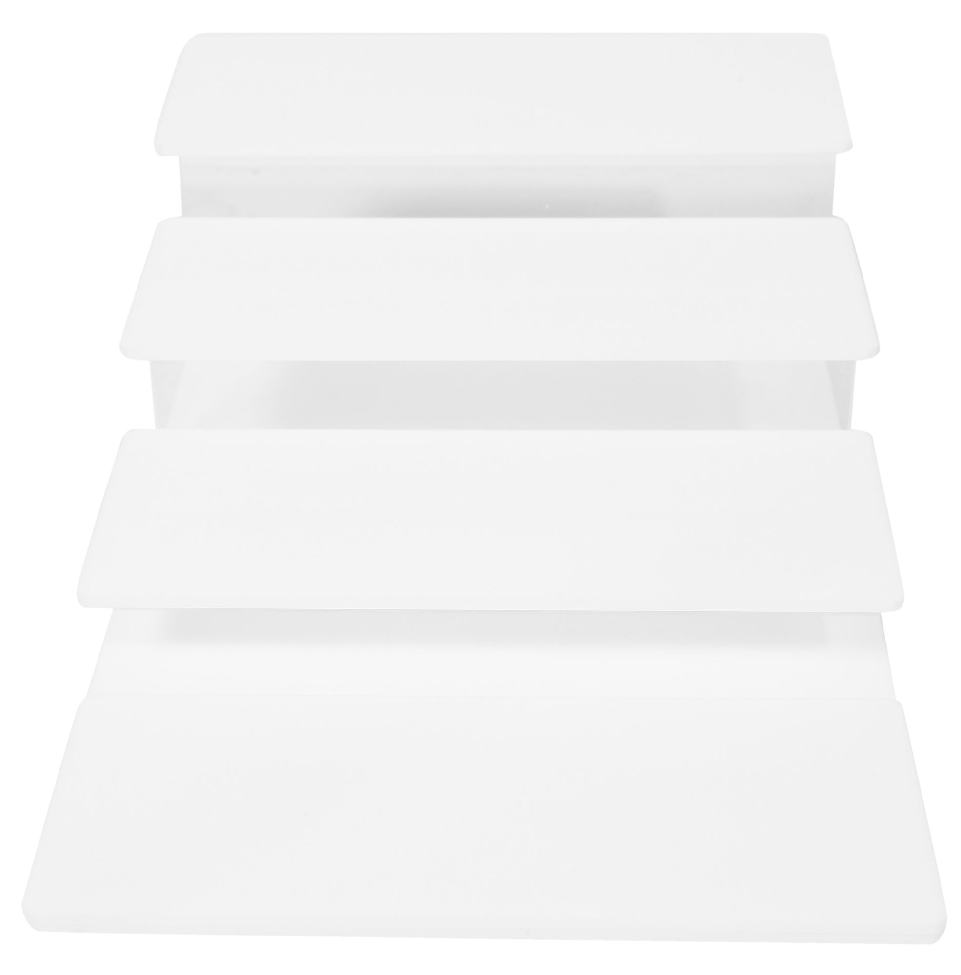 Display, Kunststoff, weiß, vierstufig, 28 cm x 17 cm x 7 cm