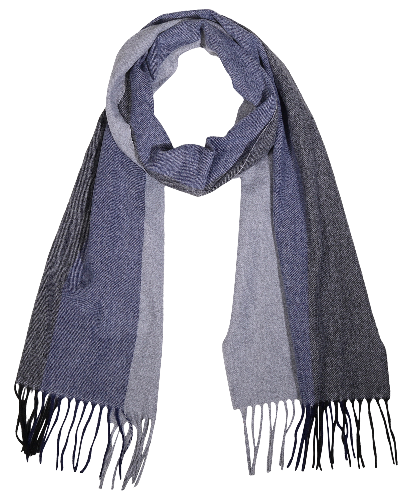 Herren Winterschal, grau/ blau, 100% Polyester VE 4