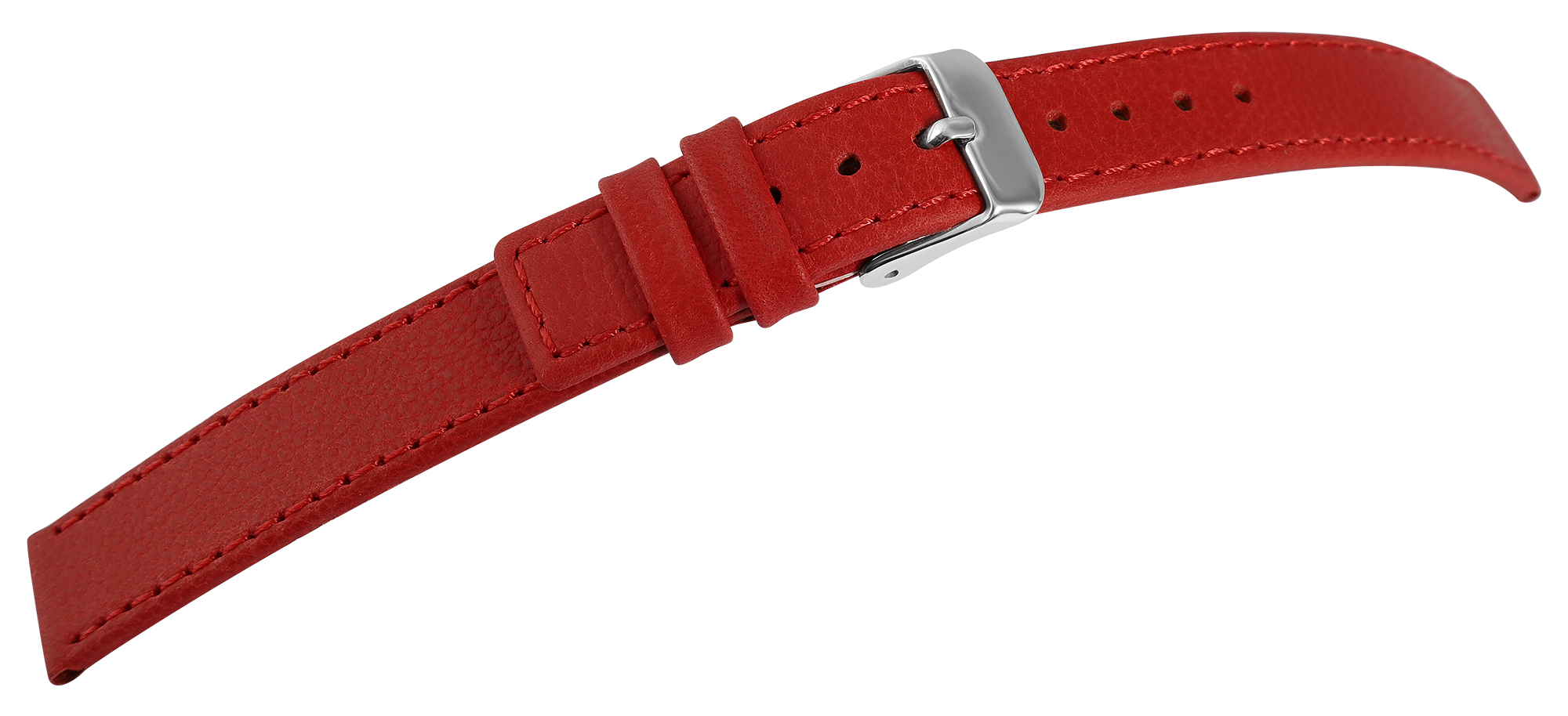 Echtleder-Uhrenarmband "super-soft", rot, Naht, 10 mm