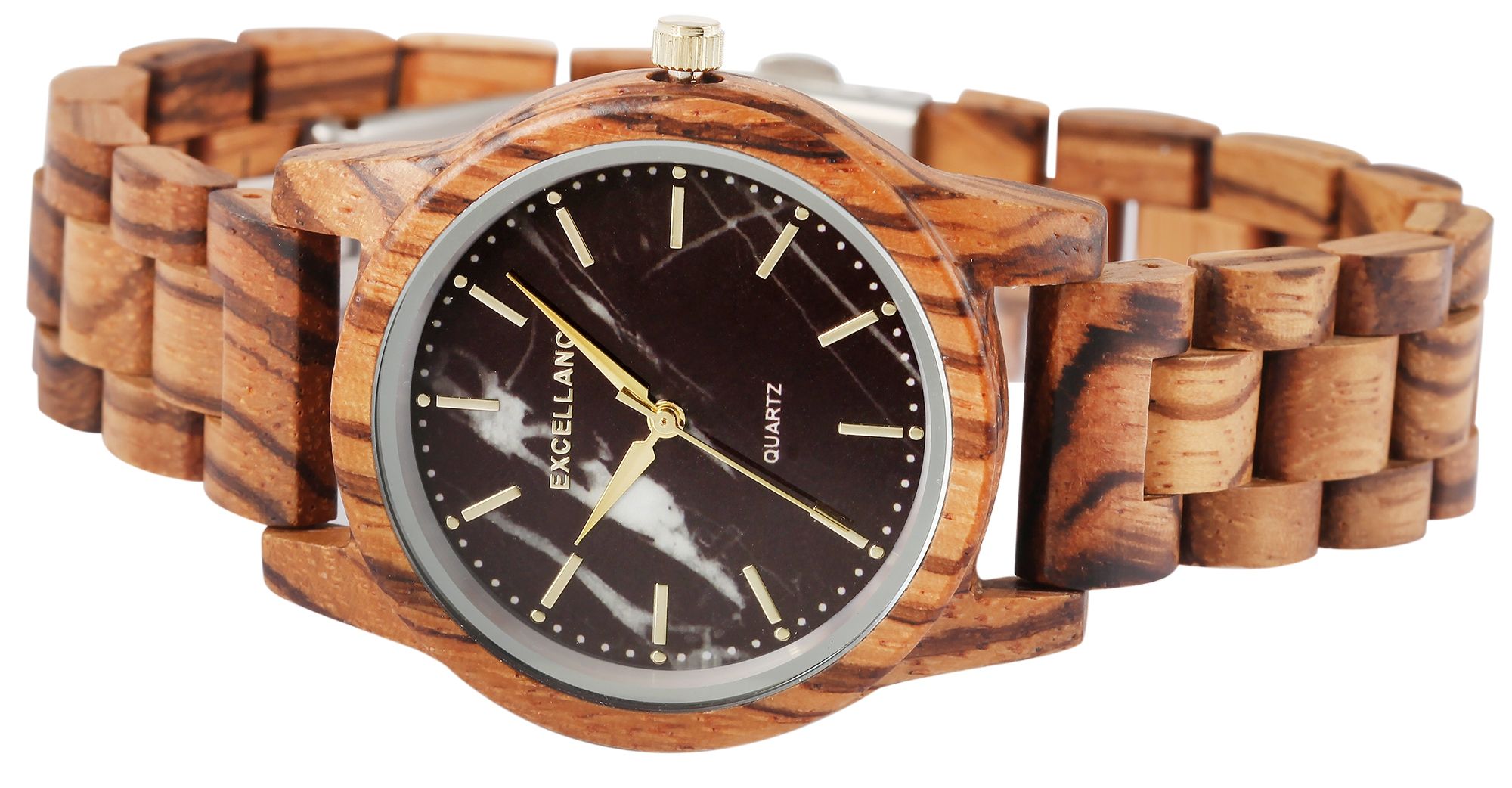 Excellanc Unisexarmbanduhr aus Zebraholz