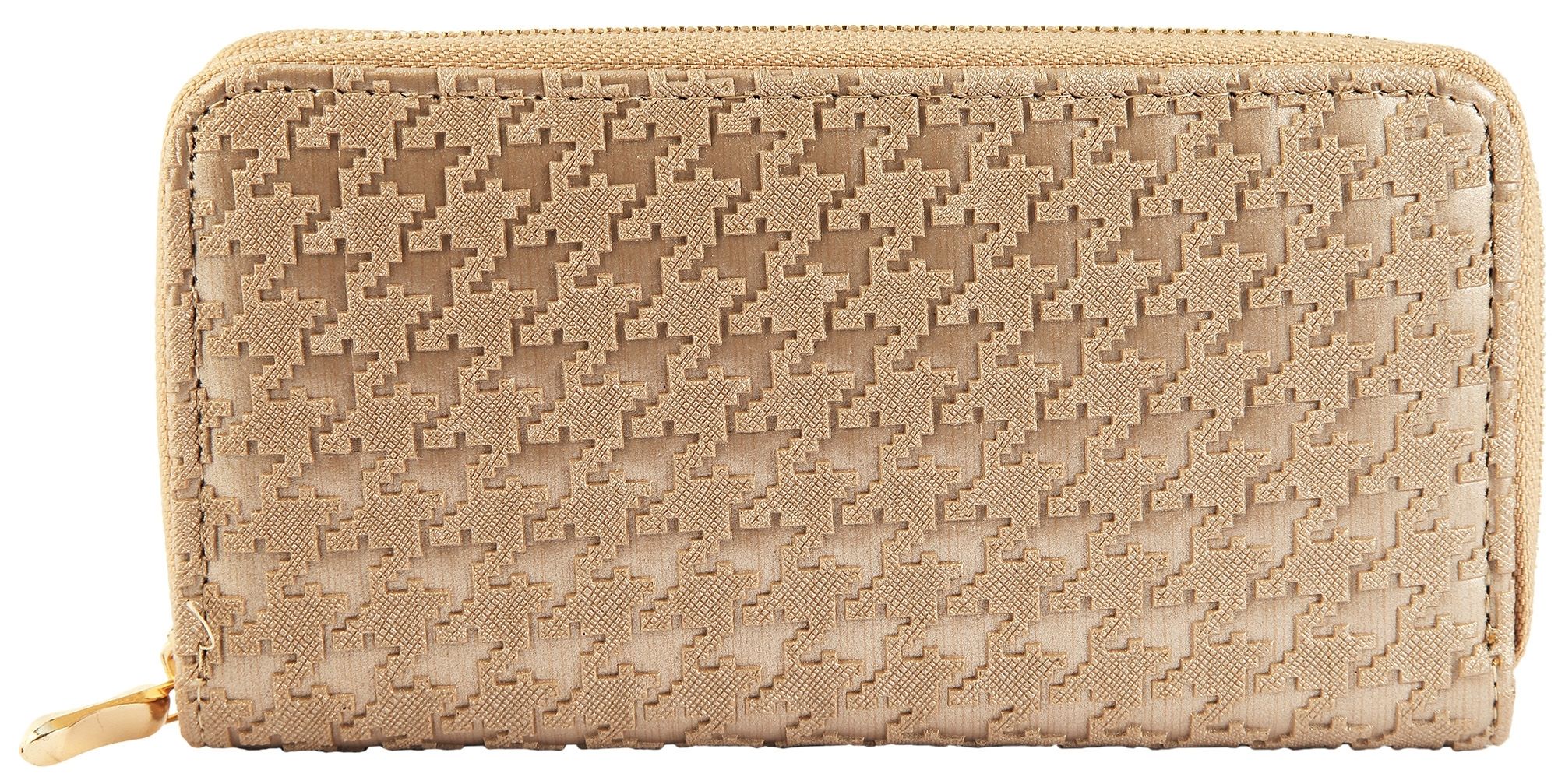Cham Cham Damen Geldbörse aus Lederimitat in hellbraun. Format 19 x 10 cm.