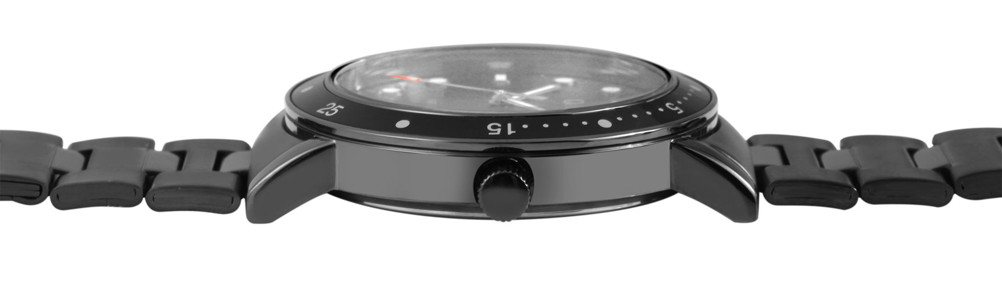 Q&Q Herrenuhr mit Edelstahlarmband, 5 bar, schwarz