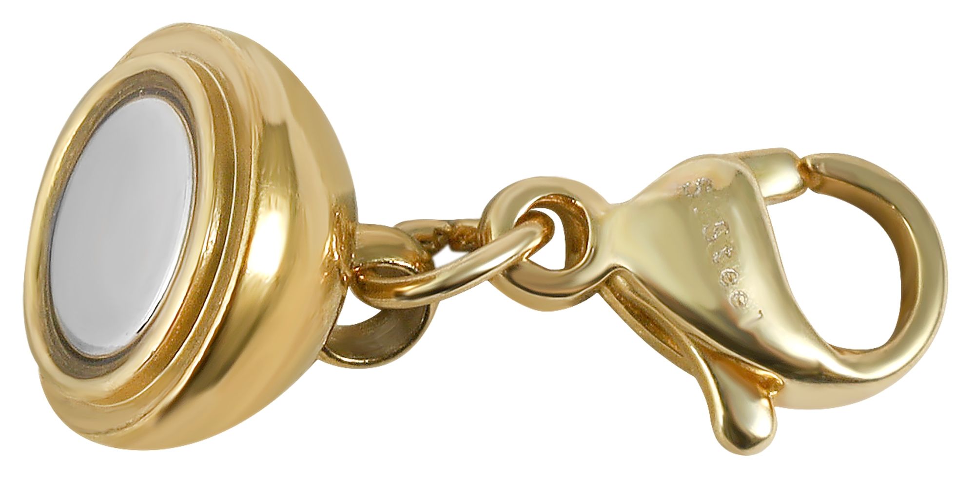 Magnetschließe rund mit 2  Karabinern, Edelstahl, IPG,  Kugel Durchmesser  8 mm