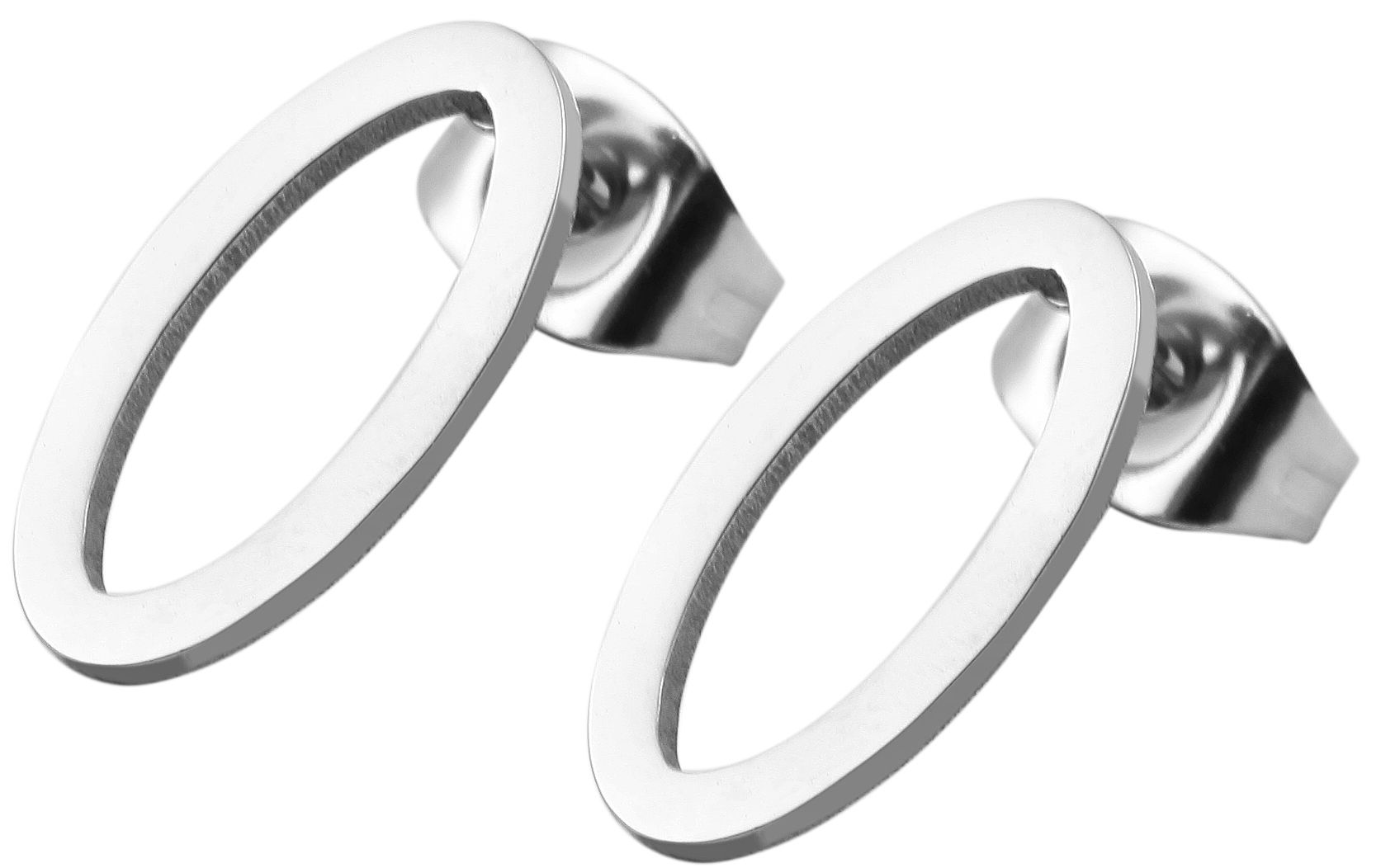 Edelstahl Schmuckset, Kette mit Anhänger + Ohrringe, mehrreihig, Herzschlag, silberfarbig
