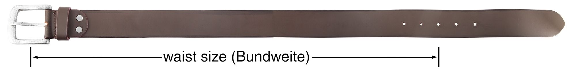 Leonardo Verrelli Echtledergürtel, Büffelleder, braun, 80 cm - 150 cm