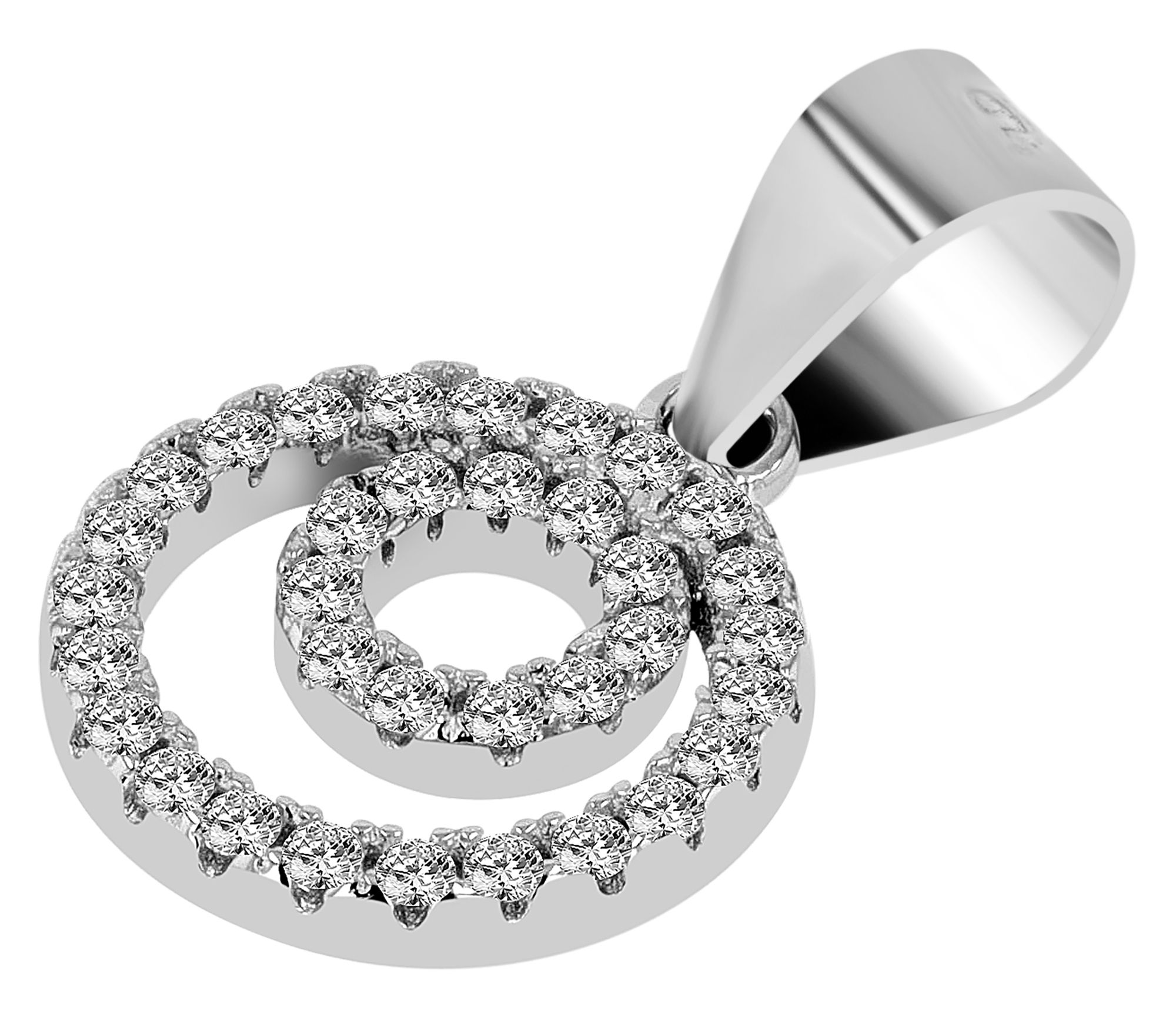 925/- Echt Silber Schmuckset "Sinead" mit runden Ohrsteckern & Anhänger, rhodiniert