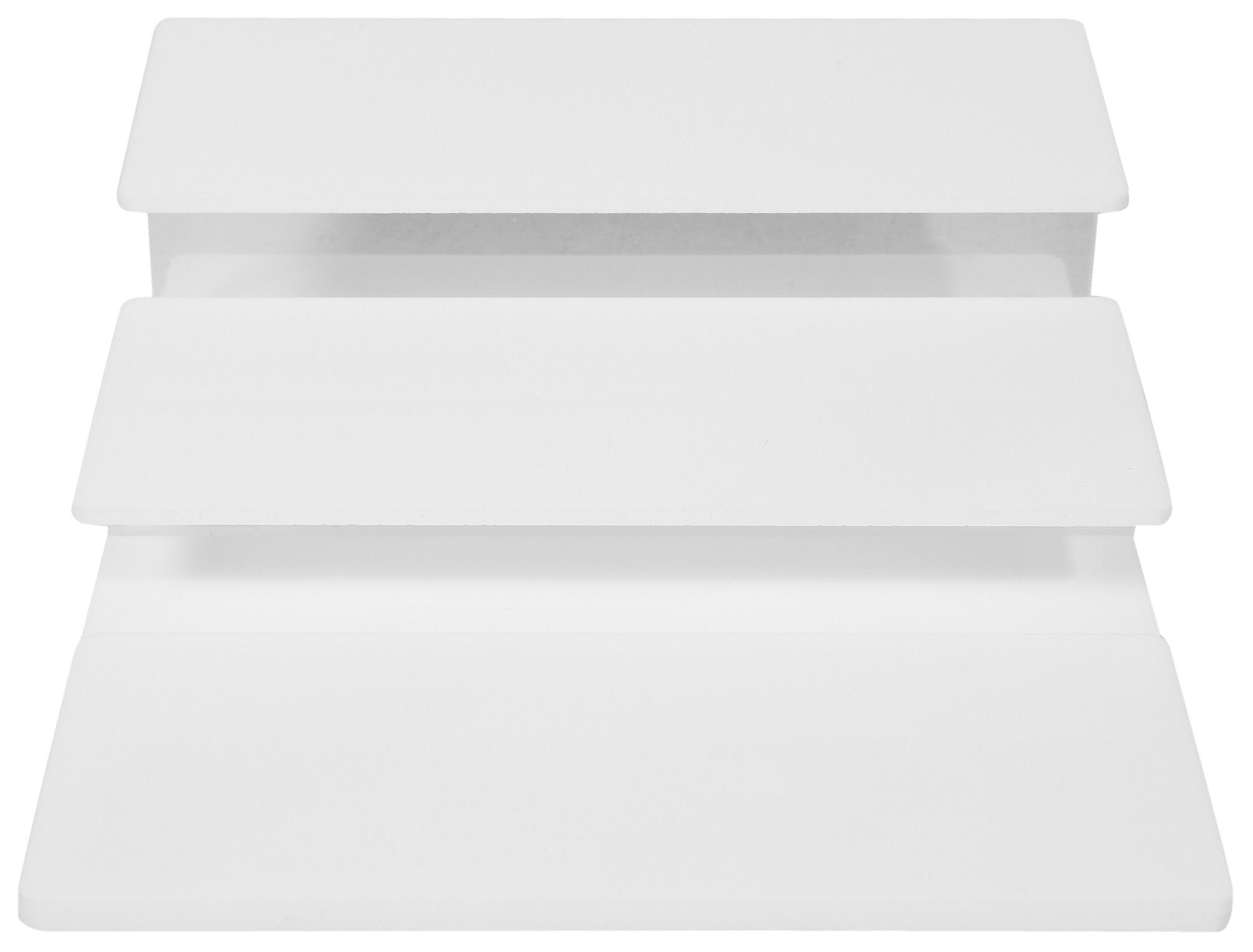 Display, Kunststoff, weiß, dreistufig, 21 cm x 17 cm x 5 cm