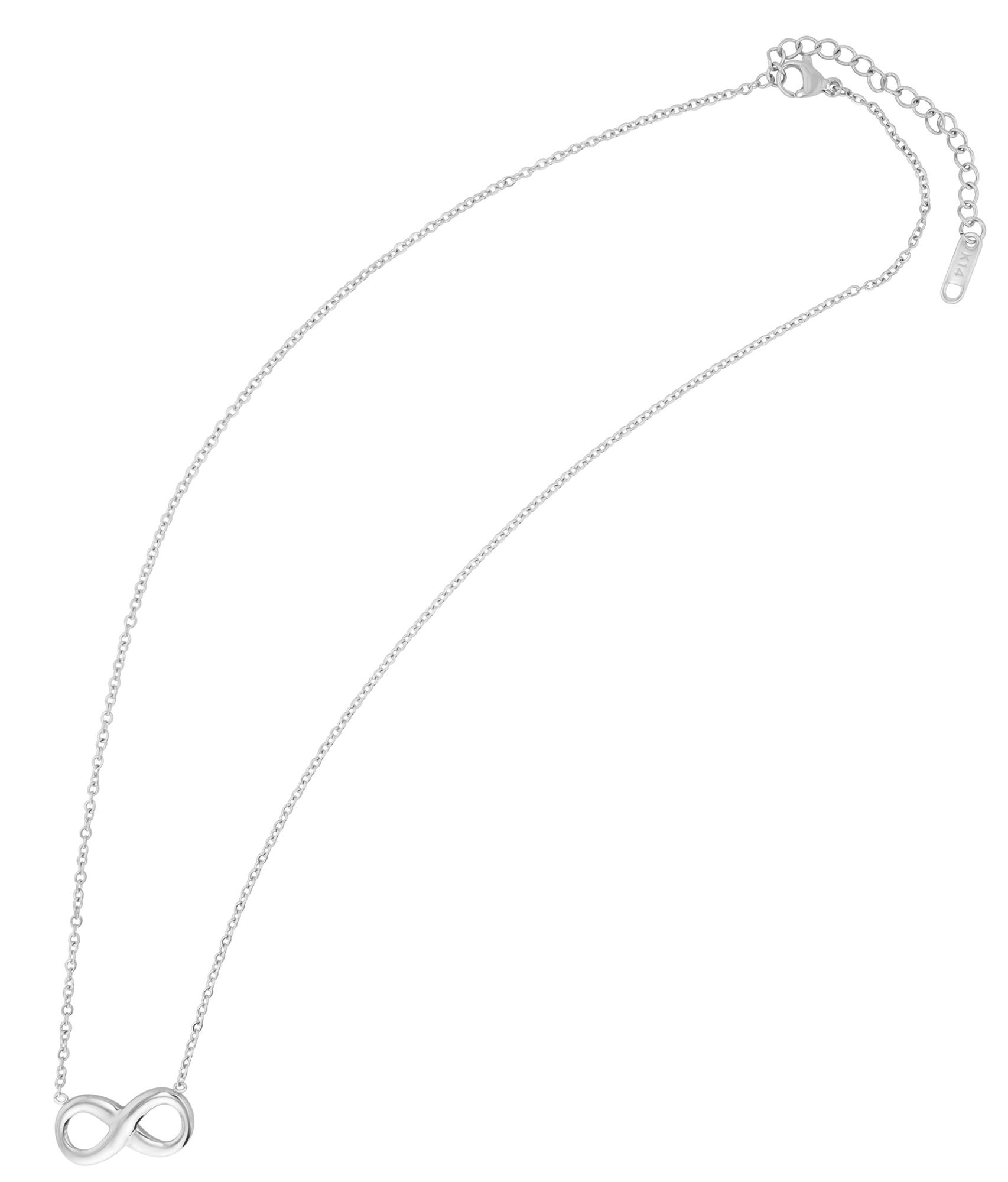 Akzent Infinity-Halskette "Idris" aus Edelstahl, 43+5 cm, silberfarben