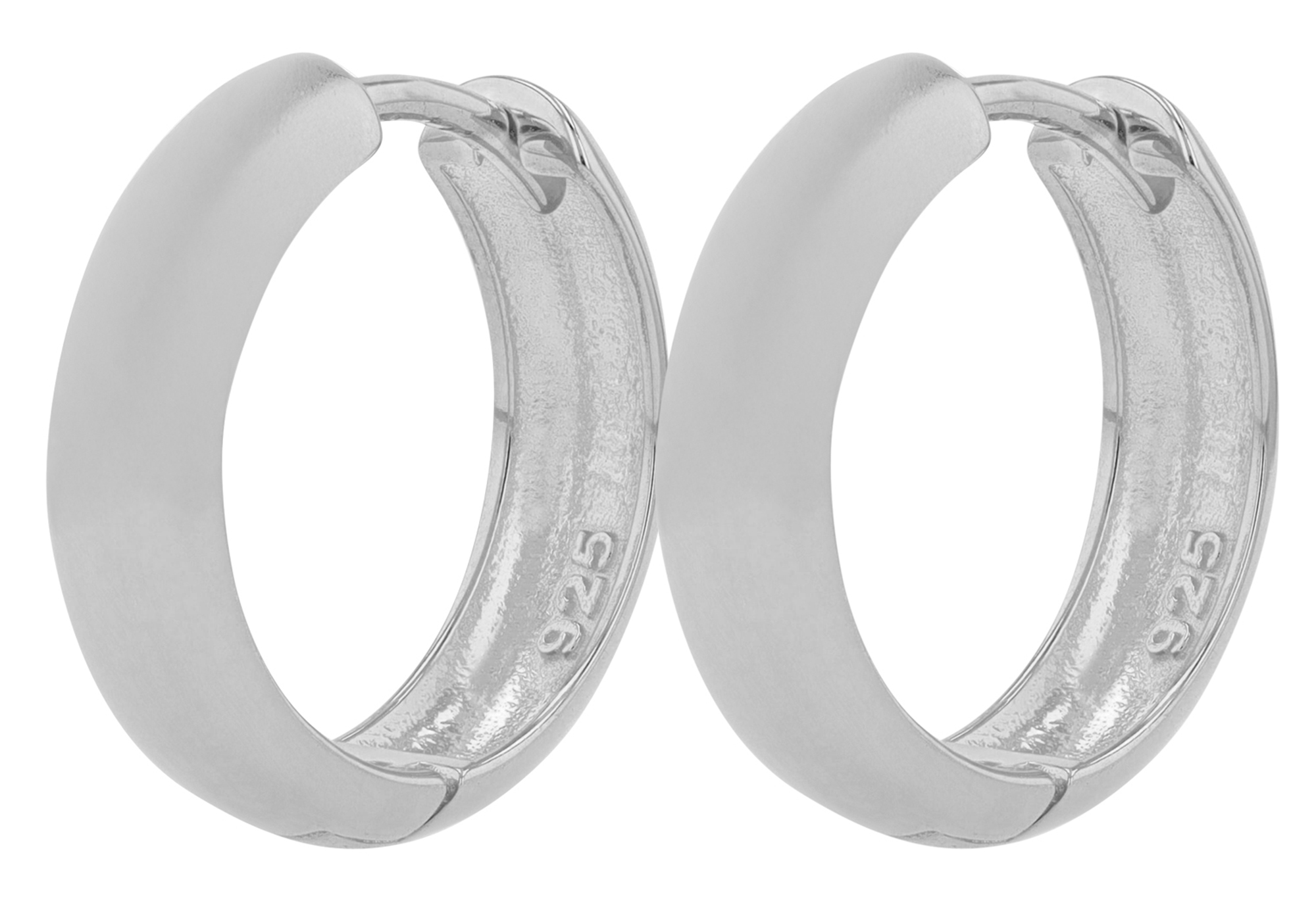 "Kimani" 925/- Echt Silber Creolen/ Hoop, silberfarbe rhodiniert